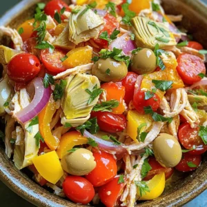 To make this dish, gather the following ingredients: - 4 boneless, skinless chicken breasts - 1 cup cherry tomatoes, halved - 1 red bell pepper, sliced - 1 yellow bell pepper, sliced - 1 red onion, diced - 1/2 cup pitted Kalamata olives, sliced - 1/4 cup artichoke hearts, chopped - 3 cloves garlic, minced - 1 teaspoon dried oregano - 1 teaspoon dried basil - 1 teaspoon paprika - 1/2 teaspoon salt - 1/4 teaspoon black pepper - 1/4 cup olive oil - Juice of 1 lemon - Fresh parsley, for garnish Choosing between fresh and dried ingredients can change the flavor. Fresh herbs add bright notes. Dried herbs offer strong, concentrated flavors. I prefer using fresh garlic and parsley for a lively taste. However, dried oregano and basil work well here too. They blend nicely during the slow cooking process. Always aim for quality. Fresh ingredients can elevate your dish's taste. Garnishing makes your meal look inviting. I suggest using fresh parsley for color. Feta cheese adds creaminess and tang. Serve the chicken over fluffy couscous or warm pita bread. Both options soak up the flavorful juices. You can also add a fresh salad on the side. This balances the richness of the chicken. Feel free to mix and match based on your taste. Start by preparing your slow cooker. Lightly coat the inner pot with olive oil. This helps prevent sticking. Next, lay the chicken breasts flat at the bottom. Make sure they form a single layer. This step makes sure the chicken cooks evenly. In a bowl, mix cherry tomatoes, red and yellow bell peppers, red onion, Kalamata olives, artichoke hearts, and minced garlic. Stir well to combine. In a small bowl, mix oregano, basil, paprika, salt, and black pepper. Evenly sprinkle this blend over the chicken. Then, pour the vegetable mixture over the chicken. Ensure the veggies are spread out evenly. Drizzle olive oil and lemon juice on top. This adds a burst of flavor as they cook. Close the slow cooker lid tightly. For low heat, cook for 6-7 hours. If you choose high heat, cook for 3-4 hours. The chicken should be tender and fully cooked. After cooking, shred the chicken with two forks in the slow cooker. Mix it with the veggies and juices. Taste the mix and adjust the seasonings, if needed. Serve hot, garnished with chopped parsley for a fresh touch. Enjoy your Mediterranean Chicken delight! For the full details, check the [Full Recipe]. To make your chicken burst with flavor, use fresh herbs. Fresh herbs give a great taste. I love using parsley for garnish. It adds color and taste. When you season the chicken, use salt and pepper wisely. They bring out the natural flavors. You can also use lemon juice for a zesty kick. Tender chicken is key for a great dish. For tender results, don't skip marinating. Let the chicken soak in lemon juice and olive oil for at least 30 minutes. This helps break down the meat fibers. Cook on low heat for 6-7 hours. This slow cooking makes it juicy and soft. You can check if it’s done by using a fork. If the chicken shreds easily, it’s perfect. Avoid cooking on high heat for too long. It can dry out the chicken. Also, don’t overcrowd the slow cooker. This can lead to uneven cooking. Make sure to layer ingredients properly. Place the chicken at the bottom and vegetables on top. Lastly, resist the urge to lift the lid too often. This lets heat escape and slows the cooking. Follow these tips for a delicious Slow Cooker Mediterranean Chicken experience. You can find the Full Recipe in the article for more detailed steps. {{image_4}} You can easily swap ingredients to fit your diet. For a low-carb option, use zucchini noodles instead of couscous. If you're dairy-free, skip the feta. You can also use skinless turkey breasts for a leaner protein. If olives are not your favorite, try capers for a similar briny flavor. For gluten-free meals, ensure your sides match your needs. You can cook this dish in different ways. If you prefer the oven, preheat it to 375°F. Place the chicken and veggies in a baking dish. Cover with foil and bake for 30-40 minutes. For stovetop cooking, heat a large skillet on medium heat. Add olive oil, then the chicken. Cook for about 5 minutes before adding the veggies. Stir and cover, cooking for another 20 minutes. Want to add more flavor? Try different herbs like thyme or rosemary. A splash of balsamic vinegar will give it a tangy twist. You could even add a pinch of red pepper flakes for heat. For a Mediterranean touch, toss in some sun-dried tomatoes. Each addition can take your dish to the next level. Once your Mediterranean chicken cools, store it in an airtight container. This keeps the flavors fresh. Use glass or plastic containers that seal well. Label the container with the date. This helps you remember when you made it. The dish will last in the fridge for up to four days. To enjoy your chicken again, reheat it gently. You can use a microwave or a stovetop. If using a microwave, cover the dish with a damp paper towel. This keeps it moist. Heat for 1-2 minutes or until warm. On the stovetop, add a splash of water or broth. Stir gently over low heat until hot. This method helps keep the chicken tender. If you want to save some for later, freezing is a great option. Place the cooled chicken in a freezer-safe container. Make sure to leave some space for expansion. You can also use freezer bags. Squeeze out excess air before sealing. The chicken will stay good for up to three months. When ready to eat, thaw it in the fridge overnight before reheating. You can check the chicken's doneness by using a meat thermometer. The internal temperature should reach 165°F (75°C). If you don't have a thermometer, cut into the thickest part of the chicken. The meat should be white and juices should run clear, not pink. Yes, you can prepare this dish in advance. Chop the vegetables and marinate the chicken the night before. Store them in the fridge in an airtight container. When ready, just layer them in the slow cooker. This saves time and adds flavor. This dish pairs well with many sides. Here are some ideas: - Fluffy couscous - Warm pita bread - Simple green salad - Roasted vegetables - Quinoa for a healthy twist Feel free to mix and match to find your perfect meal! For the full recipe, check out the Mediterranean Chicken Delight. In this post, we explored how to make Slow Cooker Mediterranean Chicken. We covered the full ingredients list, including fresh and dried options. You learned step-by-step how to prepare and cook the dish. I shared tips for the best flavor and common mistakes to avoid. Variations let you adjust for different diets or cooking methods. Lastly, I provided storage and reheating advice. This dish offers flavor and ease, making it a great choice for any meal. Enjoy creating your own version!