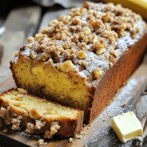 To make the best Cinnamon Crumble Banana Bread, you need these simple ingredients: - 3 ripe bananas, thoroughly mashed - 1/3 cup coconut oil, melted - 1/2 cup packed brown sugar - 1/4 cup granulated sugar - 2 large eggs, at room temperature - 1 teaspoon pure vanilla extract - 1 teaspoon baking soda - 1/2 teaspoon salt - 1 1/2 cups all-purpose flour - 1 teaspoon ground cinnamon - 1/2 cup chopped nuts (walnuts or pecans) for added crunch - For the crumble topping: - 1/4 cup all-purpose flour - 1/4 cup packed brown sugar - 1/2 teaspoon ground cinnamon - 2 tablespoons cold butter, cubed These ingredients work together to create a moist, flavorful bread with a delightful crumble on top. The ripe bananas give it sweetness and moisture. Coconut oil adds a nice richness. The sugars create a perfect balance of flavors. The eggs help bind everything together. Vanilla adds a warm, inviting aroma. Baking soda helps the bread rise. Salt enhances all the flavors. Flour provides structure. Ground cinnamon gives that warm, cozy taste, and nuts add a nice crunch. The crumble topping adds a sweet, crispy finish. Gather these items before you start, and you’ll be ready to bake something amazing! First, we need to preheat the oven to 350°F (175°C). This helps the bread bake evenly. Next, grab a 9x5-inch loaf pan. Coat it with cooking spray or butter. Make sure the pan is well-greased to help the bread come out easily later. In a large mixing bowl, take three ripe bananas and mash them well. You want them smooth, with no lumps. Then, pour in 1/3 cup of melted coconut oil. Mix until everything is blended. Add 1/2 cup of packed brown sugar and 1/4 cup of granulated sugar. Stir until the sugars dissolve. Next, crack in two large eggs, one at a time. Add 1 teaspoon of pure vanilla extract. Beat this mixture until it looks light and fluffy. Now, sprinkle 1 teaspoon of baking soda and 1/2 teaspoon of salt over the wet mix. Stir well to combine. Gradually, add 1 1/2 cups of all-purpose flour. Fold it in gently. Be careful not to overmix, as this can make the bread tough. Finally, add 1 teaspoon of ground cinnamon and 1/2 cup of chopped nuts. Fold these in until they are evenly mixed throughout the batter. For the crumble topping, grab a small bowl. Combine 1/4 cup of all-purpose flour, 1/4 cup of packed brown sugar, and 1/2 teaspoon of ground cinnamon. Add 2 tablespoons of cold, cubed butter. Use your fingers or a pastry cutter to mix until it looks crumbly. The texture should be similar to coarse crumbs. Next, pour the banana bread batter into your prepared loaf pan. Smooth the top with a spatula. Evenly sprinkle the crumble topping over the batter. Make sure to cover the batter well. Place the pan in the preheated oven. Bake for 55-65 minutes. Check for doneness by inserting a toothpick. It should come out clean with a few moist crumbs. The top should be golden brown. Once done, let the bread cool in the pan for about 10 minutes. After that, carefully transfer it to a wire rack to cool completely. This step is important for the bread's texture. When ready to serve, slice the banana bread. Enjoy it warm with a dusting of powdered sugar or an extra sprinkle of cinnamon. For a nice touch, arrange the slices on a wooden board and serve with butter. This will make your banana bread even more delightful! Use ripe bananas for the best taste. They should be brown with spots. This means they are sweet and soft. Overripe bananas work best for baking. They mash easily and add flavor. If they are too green, the bread won't be as sweet. Mix your batter gently. Overmixing can make the bread tough. When you add flour, fold it in slowly. Stop mixing as soon as you see no dry flour. This keeps your bread light and fluffy. Add chopped nuts for a nice crunch. Walnuts or pecans work well. They give a richer taste and texture. Mix them into the batter before baking. This spreads the nutty flavor throughout the bread. Preheat your oven to 350°F (175°C). This ensures even baking. Grease your loaf pan well. It helps the bread come out easily. Bake for 55-65 minutes. Check it with a toothpick; it should come out clean. Let it cool in the pan for a bit before moving it. This helps keep the shape. {{image_4}} You can add chocolate chips to the batter for a sweet twist. Use about 1/2 cup of semi-sweet or dark chocolate chips. Fold them in gently before pouring the batter into the loaf pan. The chocolate melts and adds a rich flavor to each slice. To make this bread gluten-free, swap the all-purpose flour for a gluten-free blend. Look for a blend that works cup-for-cup. This change keeps the texture light and fluffy. Your banana bread will be just as tasty, and everyone can enjoy it. If you want to change the nuts, try almonds, pecans, or hazelnuts. Each type offers a unique flavor and crunch. Chopped nuts add texture and taste. Just use 1/2 cup of your favorite nuts, and fold them into the batter. For a flavor boost, try adding a pinch of nutmeg or a splash of vanilla bean paste. Nutmeg gives a warm spice note, and vanilla bean adds richness. Adjust the amount based on your taste. These simple changes can elevate your banana bread even more. To keep your cinnamon crumble banana bread fresh, wrap it tightly. Use plastic wrap or foil. You can also store it in an airtight container. Place it at room temperature for up to three days. If you want to keep it longer, the fridge is an option, but it may dry out. Adding a slice of bread inside the container helps keep it moist. Freezing is a great way to save this tasty treat. First, let the banana bread cool completely. Then, wrap it in plastic wrap tightly. Cover it with aluminum foil for extra protection. Label it with the date. You can freeze it for up to three months. When you are ready to eat, simply thaw it in the fridge overnight. To enjoy your banana bread warm, preheat your oven to 350°F. Slice the bread and place it on a baking sheet. Heat for about 10 minutes. If you want a quick option, use your microwave. Heat each slice for about 15-20 seconds. Just be careful not to overheat, or it might get tough. Enjoy the warm, cozy flavors! You can tell the banana bread is done when a toothpick comes out clean. Insert it in the center of the loaf. If it has a few moist crumbs, that’s okay! The top should be golden brown. This usually takes about 55 to 65 minutes in the oven. Yes, you can make this banana bread without eggs. Use a flaxseed meal instead. Mix one tablespoon of flaxseed meal with three tablespoons of water. Let it sit for a few minutes until it thickens. This will help bind the ingredients together. If you need a substitute for coconut oil, use unsalted butter or vegetable oil. Both options will work well and keep the bread moist. You can also use olive oil if you want a bit of flavor. Banana bread lasts about 3 to 4 days at room temperature. Keep it in an airtight container to help it stay fresh. If you want it to last longer, you can freeze it for up to three months. Absolutely! Frozen bananas work great in this recipe. Just thaw them first and drain any excess liquid. They will be very soft, which makes them easy to mash. This adds extra sweetness to your banana bread. This blog covers all you need to know for great banana bread. We explored the ingredients, from ripe bananas to chopped nuts. I shared step-by-step instructions to ensure perfect results. You learned tips to enhance flavor and avoid common mistakes. We also discussed tasty variations and best storage methods. Now, you can bake your banana bread with confidence and creativity. Enjoy the process and share your delicious creation with others!