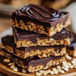 - 2 cups rolled oats - 1 cup creamy peanut butter - 1/2 cup honey or maple syrup - 1/2 cup dark chocolate chips - 1/4 cup unsweetened cocoa powder - 1 teaspoon vanilla extract - Pinch of salt I love using rolled oats in these bars. They add great texture and fiber. Creamy peanut butter gives the bars a smooth and rich taste. Honey or maple syrup adds natural sweetness. Dark chocolate chips bring a delicious chocolate flavor. Cocoa powder gives it a deeper chocolate taste. Vanilla extract adds warmth, while a pinch of salt enhances all the flavors. - 1/2 cup chopped nuts (almonds or walnuts) - Additional toppings (coconut, seeds) Chopped nuts add a nice crunch to the bars. You can use almonds or walnuts, depending on what you like. Additional toppings like coconut or seeds can also make your bars more fun and tasty. They add flavor and extra nutrients. Feel free to get creative with your choices! - Mixing dry ingredients: In a large bowl, add 2 cups of rolled oats, 1/4 cup of unsweetened cocoa powder, and a pinch of salt. Stir well to combine them. This step ensures an even flavor in every bite. - Melting peanut butter and sweetener: In a microwave-safe bowl, mix 1 cup of creamy peanut butter with 1/2 cup of honey or maple syrup. Heat for 30 to 45 seconds until warm. Stir until smooth and combined. - Combining mixtures: Add 1 teaspoon of vanilla extract to the peanut butter mixture. Pour this blend over the dry ingredients. Stir until all oats are coated. If you want, fold in 1/2 cup of chopped nuts for extra crunch. - Pressing into the baking dish: Line an 8x8 inch baking dish with parchment paper. Transfer the oat mixture into this dish and press it down firmly with your fingers or a spatula, making it even and compact. - Melting dark chocolate: In another microwave-safe bowl, add 1/2 cup of dark chocolate chips. Heat in 30-second increments, stirring well until smooth and fully melted. - Drizzling chocolate over oat mixture: Drizzle the melted chocolate over the pressed oats. Use a spatula to spread it evenly across the top. This adds a rich layer of flavor. - Refrigeration time: Place the dish into the refrigerator. Let it chill for at least 1 to 2 hours until the mixture sets. - Cutting and serving tips: Once set, lift out the bars using the overhanging parchment paper. Cut them into squares or rectangles for serving. For a nice touch, drizzle more melted chocolate on top and sprinkle with oats or chopped nuts. To get the best texture, pressing the mixture is key. Use your fingers or a spatula to push it down firmly. This keeps the bars from crumbling. The oat mix needs to be compact to hold its shape. Make sure the chocolate is fully melted before you drizzle it on top. Melt it in small bursts in the microwave. Stir between each burst to avoid burning. When serving, arrange the bars neatly on a plate. A clean look makes them more inviting. Drizzle a little melted chocolate on top for a fancy touch. You can also sprinkle chopped nuts or oats to make them pop. Pair these bars with a glass of cold milk or a warm cup of coffee. Fresh fruits like bananas or apples on the side also make a nice addition. Feel free to swap peanut butter for almond or cashew butter. This gives a fun twist to the flavor. You can also add flavor variations, like a dash of cinnamon or a scoop of protein powder. These small changes can transform the bars into something new and exciting! {{image_4}} You can easily change the flavor of your no-bake bars. For a salted caramel twist, add a swirl of caramel sauce on top before chilling. This adds a sweet, salty taste that pairs well with chocolate. You can also make them nut-free by using sunflower seed butter instead of peanut butter. This option keeps the bars creamy and delicious while being safe for those with nut allergies. If you follow a vegan diet, use maple syrup instead of honey. This simple swap keeps the bars plant-based. For gluten-free options, ensure you use certified gluten-free oats. This way, everyone can enjoy these tasty treats without worry. You can switch up your bars with seasonal flavors. In the fall, add some pumpkin spice to bring warmth and depth. Just mix a teaspoon of pumpkin spice into the dry ingredients. In summer, consider stirring in dried fruits like cranberries or apricots for a fruity burst. These additions keep the bars fresh and fun throughout the year. Store your no-bake chocolate peanut butter oat bars in a cool, dry place. Keep them away from heat and direct sunlight. Humidity can spoil their texture, so aim for a low-humidity environment. Use an airtight container to keep them fresh. This will help maintain their flavor and prevent them from drying out. These bars last up to one week in the fridge. You can enjoy them chilled or at room temperature. For longer storage, freeze them. They keep well for up to three months in the freezer. Just remember to wrap them tightly in plastic wrap or foil before freezing. There’s no need to heat these bars since they taste great cold. If frozen, thaw them in the fridge overnight. For a quick thaw, leave them at room temperature for about 30 minutes. Once thawed, serve them as a snack or dessert. Enjoy the rich flavors and crunchy texture! Yes, you can swap some ingredients. For oats, try quick oats. If you want nut-free, use sunflower seed butter. For sweeteners, agave syrup works too. You can use milk chocolate chips instead of dark chocolate. The bars need at least 1 to 2 hours in the fridge. They should feel firm to the touch. If you press gently, they should hold their shape. If they feel soft, give them more time. You can use agave syrup or brown rice syrup. Both add sweetness and stickiness. If you want less sugar, try mashed bananas. They will change the flavor a bit, but they work well. Yes, this recipe contains peanuts, oats, and chocolate. If you use nuts, be aware of allergies there too. Always check labels to ensure safety for you and your guests. Absolutely! These bars store well in the fridge for up to a week. You can also freeze them for longer storage. Just cut them beforehand and wrap them well. This blog post shared a simple recipe for delicious oat bars. You learned about the key ingredients like rolled oats, peanut butter, and chocolate. I provided clear steps for preparation and tips for a great texture. You can customize these bars and try different flavors to fit your taste. Remember to store them in a good place for freshness. Try making these oat bars for a healthy snack or treat. Enjoy experimenting with your own variations!