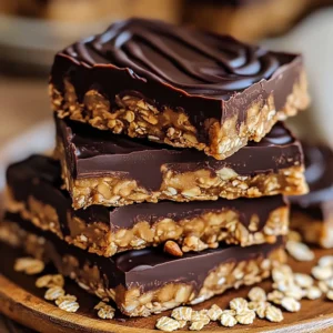 - 2 cups rolled oats - 1 cup creamy peanut butter - 1/2 cup honey or maple syrup - 1/2 cup dark chocolate chips - 1/4 cup unsweetened cocoa powder - 1 teaspoon vanilla extract - Pinch of salt I love using rolled oats in these bars. They add great texture and fiber. Creamy peanut butter gives the bars a smooth and rich taste. Honey or maple syrup adds natural sweetness. Dark chocolate chips bring a delicious chocolate flavor. Cocoa powder gives it a deeper chocolate taste. Vanilla extract adds warmth, while a pinch of salt enhances all the flavors. - 1/2 cup chopped nuts (almonds or walnuts) - Additional toppings (coconut, seeds) Chopped nuts add a nice crunch to the bars. You can use almonds or walnuts, depending on what you like. Additional toppings like coconut or seeds can also make your bars more fun and tasty. They add flavor and extra nutrients. Feel free to get creative with your choices! - Mixing dry ingredients: In a large bowl, add 2 cups of rolled oats, 1/4 cup of unsweetened cocoa powder, and a pinch of salt. Stir well to combine them. This step ensures an even flavor in every bite. - Melting peanut butter and sweetener: In a microwave-safe bowl, mix 1 cup of creamy peanut butter with 1/2 cup of honey or maple syrup. Heat for 30 to 45 seconds until warm. Stir until smooth and combined. - Combining mixtures: Add 1 teaspoon of vanilla extract to the peanut butter mixture. Pour this blend over the dry ingredients. Stir until all oats are coated. If you want, fold in 1/2 cup of chopped nuts for extra crunch. - Pressing into the baking dish: Line an 8x8 inch baking dish with parchment paper. Transfer the oat mixture into this dish and press it down firmly with your fingers or a spatula, making it even and compact. - Melting dark chocolate: In another microwave-safe bowl, add 1/2 cup of dark chocolate chips. Heat in 30-second increments, stirring well until smooth and fully melted. - Drizzling chocolate over oat mixture: Drizzle the melted chocolate over the pressed oats. Use a spatula to spread it evenly across the top. This adds a rich layer of flavor. - Refrigeration time: Place the dish into the refrigerator. Let it chill for at least 1 to 2 hours until the mixture sets. - Cutting and serving tips: Once set, lift out the bars using the overhanging parchment paper. Cut them into squares or rectangles for serving. For a nice touch, drizzle more melted chocolate on top and sprinkle with oats or chopped nuts. To get the best texture, pressing the mixture is key. Use your fingers or a spatula to push it down firmly. This keeps the bars from crumbling. The oat mix needs to be compact to hold its shape. Make sure the chocolate is fully melted before you drizzle it on top. Melt it in small bursts in the microwave. Stir between each burst to avoid burning. When serving, arrange the bars neatly on a plate. A clean look makes them more inviting. Drizzle a little melted chocolate on top for a fancy touch. You can also sprinkle chopped nuts or oats to make them pop. Pair these bars with a glass of cold milk or a warm cup of coffee. Fresh fruits like bananas or apples on the side also make a nice addition. Feel free to swap peanut butter for almond or cashew butter. This gives a fun twist to the flavor. You can also add flavor variations, like a dash of cinnamon or a scoop of protein powder. These small changes can transform the bars into something new and exciting! {{image_4}} You can easily change the flavor of your no-bake bars. For a salted caramel twist, add a swirl of caramel sauce on top before chilling. This adds a sweet, salty taste that pairs well with chocolate. You can also make them nut-free by using sunflower seed butter instead of peanut butter. This option keeps the bars creamy and delicious while being safe for those with nut allergies. If you follow a vegan diet, use maple syrup instead of honey. This simple swap keeps the bars plant-based. For gluten-free options, ensure you use certified gluten-free oats. This way, everyone can enjoy these tasty treats without worry. You can switch up your bars with seasonal flavors. In the fall, add some pumpkin spice to bring warmth and depth. Just mix a teaspoon of pumpkin spice into the dry ingredients. In summer, consider stirring in dried fruits like cranberries or apricots for a fruity burst. These additions keep the bars fresh and fun throughout the year. Store your no-bake chocolate peanut butter oat bars in a cool, dry place. Keep them away from heat and direct sunlight. Humidity can spoil their texture, so aim for a low-humidity environment. Use an airtight container to keep them fresh. This will help maintain their flavor and prevent them from drying out. These bars last up to one week in the fridge. You can enjoy them chilled or at room temperature. For longer storage, freeze them. They keep well for up to three months in the freezer. Just remember to wrap them tightly in plastic wrap or foil before freezing. There’s no need to heat these bars since they taste great cold. If frozen, thaw them in the fridge overnight. For a quick thaw, leave them at room temperature for about 30 minutes. Once thawed, serve them as a snack or dessert. Enjoy the rich flavors and crunchy texture! Yes, you can swap some ingredients. For oats, try quick oats. If you want nut-free, use sunflower seed butter. For sweeteners, agave syrup works too. You can use milk chocolate chips instead of dark chocolate. The bars need at least 1 to 2 hours in the fridge. They should feel firm to the touch. If you press gently, they should hold their shape. If they feel soft, give them more time. You can use agave syrup or brown rice syrup. Both add sweetness and stickiness. If you want less sugar, try mashed bananas. They will change the flavor a bit, but they work well. Yes, this recipe contains peanuts, oats, and chocolate. If you use nuts, be aware of allergies there too. Always check labels to ensure safety for you and your guests. Absolutely! These bars store well in the fridge for up to a week. You can also freeze them for longer storage. Just cut them beforehand and wrap them well. This blog post shared a simple recipe for delicious oat bars. You learned about the key ingredients like rolled oats, peanut butter, and chocolate. I provided clear steps for preparation and tips for a great texture. You can customize these bars and try different flavors to fit your taste. Remember to store them in a good place for freshness. Try making these oat bars for a healthy snack or treat. Enjoy experimenting with your own variations!