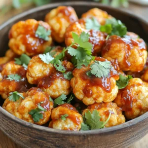 - Cauliflower florets - All-purpose flour (or gluten-free option) - Unsweetened plant-based milk Cauliflower is the star of this dish. Choose a medium head for the best bite-sized florets. All-purpose flour helps create a crispy coating. If gluten is a concern, use a gluten-free flour. The unsweetened plant-based milk helps the batter stick and keeps it tasty. - Garlic powder - Onion powder - Paprika and smoked paprika - Salt and black pepper Seasoning makes all the difference. Garlic powder and onion powder add depth of flavor. Paprika gives a nice color and a hint of sweetness. Smoked paprika brings a rich, smoky taste. Salt and black pepper enhance the overall flavor and balance it out. - BBQ sauce - Olive oil for coating and spraying - Fresh herbs for garnish BBQ sauce is what makes these wings shine. Choose your favorite brand or homemade sauce. Olive oil helps the wings crisp up nicely in the air fryer. Fresh herbs, like cilantro or parsley, add a pop of color and freshness. They make the dish look and taste even better. First, preheat your air fryer to 400°F (200°C). This step is key for great results. Preheating helps the wings cook evenly. It takes about 5 minutes, so plan accordingly. Next, we will prepare the coating. In a large bowl, mix together these dry ingredients: - 1 cup all-purpose flour (or gluten-free flour) - 1 teaspoon garlic powder - 1 teaspoon onion powder - 1 teaspoon paprika - 1 teaspoon smoked paprika - ½ teaspoon salt - ½ teaspoon black pepper Whisk them well until they blend into one mixture. Now, slowly add 1 cup of unsweetened plant-based milk. Stir until you get a smooth batter. The right thickness is important; it should cling to the florets without dripping. Now for the fun part! Take each cauliflower floret and dip it into the batter. Make sure it gets fully coated. Shake off any extra batter. This keeps the wings from being too thick. Place the coated florets in the air fryer basket. Make sure to leave space between them. This allows hot air to circulate and makes them crispy. Depending on your air fryer, you may need to cook in batches. Before you start air frying, lightly spray the wings with olive oil. This helps them crisp up even more. Set the timer for 12 to 15 minutes. Remember to shake the basket halfway through. This helps them brown evenly. Once they turn golden brown, take them out. Now, place them in a large bowl and pour your favorite BBQ sauce over them. Toss gently to coat every piece. For the final touch, return the wings to the air fryer for another 3 to 5 minutes. This helps the BBQ sauce caramelize and adds more flavor. After that, you can serve these crispy delights hot and enjoy their amazing taste! To get those tasty, crispy wings, use olive oil spray. This spray helps the batter crisp up nicely. Just a light mist will do. Another key point is shaking the basket while cooking. This step spreads the heat evenly and makes sure all sides get crispy. Give the basket a shake halfway through cooking. BBQ sauce can change the whole taste. I suggest trying a sweet BBQ for a rich flavor. If you like heat, go for a spicy version. You can also mix in some honey or hot sauce to your BBQ sauce for a twist. For an extra kick, add more garlic or onion powder to the batter. This lets you make the flavor your own. A common mistake is overcrowding the air fryer basket. If you pack in too many florets, they won’t cook evenly. It’s best to cook in batches. Another mistake is not getting the batter right. If it’s too thick, it won’t stick. If it’s too thin, it won’t coat well. Aim for a smooth consistency that clings to the cauliflower. {{image_4}} To make your BBQ cauliflower wings even more exciting, try different seasonings. You can swap out the spices for a zesty kick. Here are a few ideas: - Cajun Seasoning: Adds heat and a bold flavor. - Buffalo Sauce: For a spicy twist, use this instead of BBQ sauce. - Italian Herbs: Mix in oregano and basil for a fresh taste. You can also explore sauces beyond BBQ. Here are some fun options: - Honey Mustard: Sweet and tangy for a unique flavor. - Teriyaki Sauce: A sweet glaze that adds an Asian flair. - Ranch Dressing: Drizzle after cooking for a creamy finish. If you need gluten-free options, swap all-purpose flour for gluten-free flour. This simple change keeps the wings crispy and delicious. For those following a vegan diet, ensure your BBQ sauce is plant-based. It’s easy to find great options in stores. For low-carb choices, use almond flour instead of regular flour. This keeps the wings crunchy while lowering carbs. You can also skip the batter and roast the florets with your favorite spices. This keeps it simple and still tasty. When it comes to pairing sides, think about crunchy veggies or fresh salads. Here are some perfect companions: - Carrot Sticks: They add crunch and a refreshing taste. - Celery Sticks: A classic choice that pairs well with wings. - Coleslaw: Creamy and tangy, it balances the flavors. You can serve these cauliflower wings as a snack or appetizer. Try putting them in a taco with fresh veggies. They also go great on a platter with dips. This way, everyone can enjoy them at parties or game nights. To store cooked cauliflower wings, let them cool first. Place them in an airtight container. You can keep them in the fridge for up to 3 days. To maintain texture, try not to stack the wings. This helps keep them crispy. For best results, reheat in the air fryer. Set it to 350°F (175°C) and air fry for about 5-7 minutes. This method helps restore the crispiness. If you don’t have an air fryer, you can use an oven. Preheat the oven to 350°F (175°C) and bake for 10-15 minutes until heated through. You can freeze both uncooked and cooked cauliflower wings. For uncooked wings, place them in a single layer on a baking sheet. Freeze until solid, then transfer to a freezer bag. For cooked wings, let them cool and place them in an airtight bag. To thaw, leave them in the fridge overnight. Reheat in the air fryer or oven as mentioned above. I recommend air frying cauliflower wings for 12-15 minutes. This timing gives you a nice, crispy texture. Make sure to shake the basket halfway through. This helps them cook evenly. If you like them extra crispy, you can add a few more minutes. Just keep an eye on them. Yes, you can cook frozen cauliflower wings in the air fryer! Start by preheating the air fryer. Set it to 400°F (200°C). Cook for about 15-20 minutes. You may need to shake the basket a couple of times. This ensures they cook through. Frozen wings may take a little longer than fresh ones, so be patient. I love serving BBQ cauliflower wings with a variety of dips. Here are a few great options: - Ranch dressing for a creamy touch - Blue cheese dressing for bold flavor - A spicy aioli for some heat - Hummus for a healthy twist Try different sauces to find your favorite pairing! This blog post covered the essentials for making delicious cauliflower wings in the air fryer. You learned about the main ingredients, seasonings, and finishing touches you need. I shared step-by-step instructions for prep and cooking, along with tips for achieving that perfect crisp. Don’t forget the variations you can try to customize flavors. Storing and reheating tips were also included to keep your wings fresh. Enjoy experimenting with different flavors and techniques for tasty, healthy snacks!
