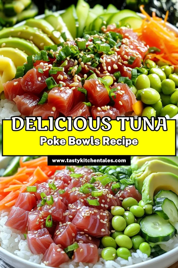 Dive into deliciousness with these Tantalizing Tuna Poke Bowls! This easy recipe features fresh sushi-grade tuna, perfectly cooked sushi rice, and vibrant toppings like avocado, cucumber, and edamame. In just 45 minutes, create a colorful meal that's not only tasty but also visually stunning. Perfect for lunch or dinner, these bowls are sure to impress! Click through to explore the full recipe and elevate your mealtime!