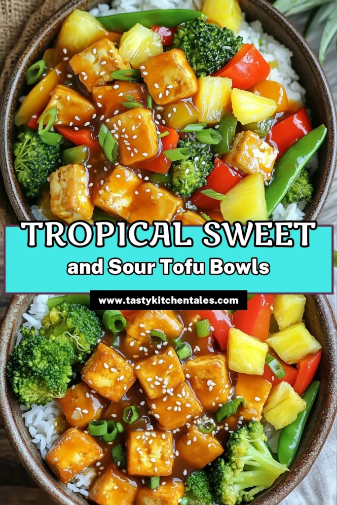 Elevate your dinner game with these Sweet and Sour Tofu Bowls featuring a Tropical Twist! This vibrant dish combines crispy tofu, fresh vegetables, and juicy pineapple, all coated in a deliciously tangy sauce for an explosion of flavor. Perfect for a quick and healthy meal, these bowls come together in just 30 minutes. Click through now to explore the full recipe and enjoy a tropical getaway right at your dinner table!