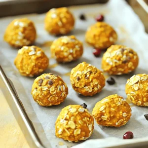 - 1 cup rolled oats - 1/2 cup almond butter (or peanut butter) - 1/2 cup canned pumpkin puree - 1/4 cup honey or maple syrup - 1 teaspoon pumpkin pie spice - 1/2 teaspoon vanilla extract - 1/4 cup ground flaxseed - 1/4 cup chocolate chips or dried cranberries (optional) - A pinch of salt Pumpkin spice energy bites are both tasty and good for you. Here’s why: - Rolled oats: They give you fiber, which helps digestion and keeps you full. - Almond butter: This nut butter has healthy fats that can boost heart health. - Pumpkin puree: It’s packed with vitamins A and C, which support your immune system. - Honey or maple syrup: Both add natural sweetness and provide quick energy. - Pumpkin pie spice: This mix can help with digestion and adds a cozy flavor. - Ground flaxseed: Full of omega-3 fatty acids, flaxseed helps with heart health. You can easily swap out some ingredients to fit your taste or diet: - Nut butter: Use sunflower seed butter for a nut-free option. - Sweetener: Agave syrup works well if you want something different from honey or maple syrup. - Flaxseed: Chia seeds can replace ground flaxseed, giving a similar texture. - Mix-ins: Try dried fruit like raisins or nuts instead of chocolate chips for a twist. These changes keep the energy bites tasty while matching your needs. First, gather all your ingredients. You will need rolled oats, almond butter, pumpkin puree, and honey or maple syrup. You also need pumpkin pie spice, vanilla extract, ground flaxseed, chocolate chips or dried cranberries, and a pinch of salt. This snack is easy to make and requires just 15 minutes of prep time. In a large bowl, mix the rolled oats, almond butter, pumpkin puree, and honey. Stir well until it looks smooth. Next, add the pumpkin pie spice, vanilla extract, ground flaxseed, and salt. Mix until everything is combined. If you want extra flavor, gently fold in chocolate chips or dried cranberries. This step adds a nice touch to your energy bites. Now, chill the mixture in the fridge for about 30 minutes. This helps it firm up. After chilling, take small portions and shape them into balls that are about one inch wide. Place the bites on a parchment-lined baking sheet. You can also store them in an airtight container. For best taste, keep them in the fridge for one week, or freeze for three months. Enjoy your tasty and healthy snack! To get the right texture for your pumpkin spice energy bites, focus on balance. Use rolled oats for chewiness. Almond butter adds creaminess, while pumpkin puree gives moisture. If the mixture feels too wet, add a bit more oats or flaxseed. This will help bind the bites well. Keep your energy bites fresh by storing them in the fridge. Use an airtight container for best results. They last about a week. If you want to keep them longer, freeze them. Just make sure to divide them into portions. This way, you can grab a few whenever you need a snack. Make your energy bites look great! Roll them in shredded coconut or crushed nuts. This adds an extra layer of flavor and a nice touch. You can also arrange them on a pretty plate or in a jar. A fun touch is to place them in colorful cupcake liners. This makes them perfect for sharing! {{image_4}} You can play with flavors to make these energy bites your own. Try adding different spices, like cinnamon or nutmeg, for extra warmth. You could also use sunbutter instead of almond butter. If you like a bit of zest, mix in some orange zest. For a fun twist, swap the pumpkin puree for sweet potato or butternut squash puree. Each change gives a new taste to your energy bites. If you have dietary needs, you can still enjoy these bites. For a nut-free option, use sunflower seed butter. To make these bites vegan, replace honey with maple syrup. Use gluten-free oats to ensure they fit a gluten-free diet. These simple swaps keep the bites tasty and safe for everyone. Serve these bites as snacks at parties or gatherings. They are great for lunchboxes, too. You can roll them in shredded coconut or crushed nuts for a cool look. Pair them with fruit or yogurt for a wholesome meal. Store them in cute jars for a fun gift idea. Enjoy these bites anytime you need a quick pick-me-up! To keep your Pumpkin Spice Energy Bites fresh, store them in an airtight container. Place the container in the refrigerator. This will help them stay tasty for up to one week. If you want to keep them longer, freezing is a great option. If you need to save your energy bites for a long time, freezing works well. First, shape the bites and place them on a baking sheet. Make sure they do not touch. Freeze them for about an hour until firm. Then, transfer the bites to a freezer-safe bag or container. You can freeze them for up to three months. Just remember to label the bag with the date. Check your energy bites before eating them. If they smell off or look moldy, throw them away. If they feel sticky or have changed color, they may be bad. Always trust your senses. When in doubt, do not eat them. Pumpkin spice energy bites are small, no-bake snacks packed with flavor and nutrients. They combine oats, almond butter, and pumpkin puree. These bites are sweetened with honey or maple syrup. The mix also includes pumpkin pie spice, flaxseed, and optional chocolate chips or cranberries. They make a great snack for any time of day. Yes, you can easily make these energy bites vegan. Simply swap the honey for maple syrup. Use almond butter or any nut butter you like. This way, you keep the yummy taste without any animal products. You can find pre-made pumpkin spice energy bites at health food stores and some grocery stores. Look in the snack aisle or the section for health foods. Many brands offer these bites, but check the ingredient list to ensure they meet your needs. These energy bites last about one week in the fridge. For longer storage, you can freeze them for up to three months. Make sure to keep them in an airtight container. This helps to keep them fresh and tasty. This blog post explored how to make delicious pumpkin spice energy bites. We covered the essential ingredients, their health benefits, and even substitutions. I shared step-by-step instructions and tips to get the perfect texture. You can try different flavor combos and adapt for dietary needs. Storing and freezing methods ensure your bites last longer. Remember, these energy bites are not just tasty; they are good for you. With this guide, you can enjoy them anytime and impress your friends with your skills. Get ready to make these tasty treats!