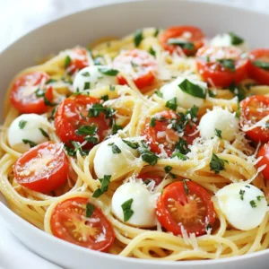For this easy dish, you need: - 12 oz spaghetti or linguine - 4 large ripe tomatoes, diced into small cubes - 1 cup cherry tomatoes, halved - 3 cloves garlic, finely minced - 1/4 cup fresh basil leaves, chopped Spaghetti or linguine works best for this meal. Both types soak up the sauce well. Choose ripe tomatoes for a sweet flavor. Cherry tomatoes add a nice pop of color and taste. Garlic brings depth to the dish, while fresh basil adds a bright touch. You should also gather: - 1/4 cup extra virgin olive oil - Salt and freshly ground black pepper, to taste - 1/2 teaspoon red pepper flakes (optional, for a spicy kick) - Fresh mozzarella balls, for topping (optional) - Grated Parmesan cheese, for serving Olive oil is key for saut&eacute;ing the garlic and making the sauce rich. Use salt and black pepper to enhance the flavors. If you like heat, add red pepper flakes for a kick. Topping the pasta with fresh mozzarella makes it creamy and delicious. A sprinkle of Parmesan cheese adds an extra savory flavor. {{ingredient_image_2}} Start by bringing a large pot of salted water to a rolling boil. Add 12 ounces of spaghetti or linguine. Cook it according to the package instructions until it's al dente, which means it should have a slight bite. Just before you drain the pasta, reserve about 1 cup of the cooking water. This water helps make the sauce silky later. Drain the pasta well and let any extra water drip off. In a large skillet, heat 1/4 cup of extra virgin olive oil over medium heat. Once hot, add 3 finely minced cloves of garlic. Saut&eacute; the garlic for about 1 minute, stirring often. You want it fragrant and slightly golden, but not burnt. Next, add 4 large diced tomatoes and 1 cup of halved cherry tomatoes to the skillet. Cook them for 5 to 7 minutes. Stir occasionally as the tomatoes soften and break down. This will create a light sauce. After that, stir in red pepper flakes, if you want some spice. Add a pinch of salt and a few cracks of black pepper. Let this mixture simmer for another 3 to 5 minutes. Gently add the drained pasta into the skillet with the tomato sauce. Pour in a bit of the reserved pasta water. Toss everything together until the pasta is well coated. You want the sauce to cling nicely to the pasta. Remove the skillet from heat and fold in 1/4 cup of chopped fresh basil. Mix well. Taste the dish to see if it needs more salt or pepper. To serve, plate the pasta while it's hot. If you like, top each serving with fresh mozzarella balls and a sprinkle of grated Parmesan cheese. For a nice touch, serve in a rustic bowl, add more basil on top, and drizzle a little olive oil for shine and aroma. To make the best summer tomato pasta, you need ripe tomatoes. Look for tomatoes that are bright in color and feel firm but slightly soft when you press them. You want them to smell sweet and earthy. If fresh tomatoes aren&rsquo;t available, use canned diced tomatoes. They can still bring great flavor to your dish. Cooking pasta is simple, but timing is key. Boil salted water and add your spaghetti or linguine. Follow the package instructions to cook until al dente, usually around 8-10 minutes. Just before you drain the pasta, save about one cup of pasta water. This water has starch that helps the sauce stick better. To boost flavor, add more herbs like oregano or thyme. You can also sprinkle in some black pepper for extra kick. If you want to take it up a notch, consider topping your pasta with toasted pine nuts or fresh arugula. These add texture and a fresh taste that pairs perfectly with the dish. Pro Tips Use Fresh Ingredients: Fresh, ripe tomatoes will enhance the flavor of your pasta significantly. Look for tomatoes that are firm yet slightly soft to the touch for the best taste. Reserve Pasta Water: Always save a cup of the pasta cooking water before draining. This starchy water can be added to the sauce to help it cling to the pasta better. Don't Overcook the Garlic: Saut&eacute; the garlic just until it's fragrant and slightly golden. Overcooking can lead to a bitter taste that will affect your sauce. Experiment with Herbs: While basil is traditional, feel free to experiment with other fresh herbs like parsley or oregano for a unique twist on flavor. {{image_4}} You can easily make this dish vegan. To do this, skip the cheese. Instead of Parmesan, use nutritional yeast. This gives a cheesy flavor without dairy. You can also use cashew cream for richness. This adds creaminess that makes the dish feel indulgent. Remember to check for vegan pasta, too! Want some meat? You can add chicken or shrimp. For chicken, use cooked, shredded pieces. Cook shrimp in the skillet with garlic for 2-3 minutes until pink. This gives a nice flavor boost. Make sure the protein is well mixed into the pasta. This way, every bite is satisfying. For gluten-free pasta, look for options made from rice or quinoa. These types cook well and taste great. Just be sure to follow package instructions for timing. You may need to adjust the sauce slightly. Adding more water can help if it seems too thick. Enjoy a delicious gluten-free meal! After enjoying your fresh summer tomato pasta, you may have some leftovers. Store them in an airtight container. Keep the pasta in the fridge for up to three days. For best taste, store the sauce separately. This keeps the pasta from getting soggy. To reheat your pasta, use a skillet over low heat. Add a splash of water or olive oil to keep it moist. Stir often to heat evenly. Aim for a temperature of about 165&deg;F. This helps keep the texture nice. You can freeze portions of this pasta dish. Place it in freezer-safe containers. Label the containers with the date. When you&rsquo;re ready to eat, thaw it overnight in the fridge. Reheat as mentioned above. Enjoy your pasta just like fresh! To add heat, you can use red pepper flakes. Start with 1/2 teaspoon, then adjust to your taste. If you love spice, try adding fresh hot peppers. Slice jalape&ntilde;os or serranos and toss them in with the garlic. You can also use hot sauce for a kick. Just remember to taste as you go to find the right balance. If fresh tomatoes aren&rsquo;t available, canned tomatoes work well. Use whole or diced tomatoes for a similar taste. You can also try sun-dried tomatoes for a rich flavor. Just chop them up and add them to the sauce. For a different twist, consider using roasted red peppers. They bring a sweet and smoky flavor that pairs nicely with pasta. This dish takes about 30 minutes to make. You&rsquo;ll need 15 minutes to prep the ingredients. Cooking the pasta and sauce takes about 15 minutes. It&rsquo;s quick, so you can enjoy a fresh meal without a long wait. Yes, you can prepare some parts early. Cook the pasta and sauce separately. Store them in the fridge for up to two days. When ready to eat, warm them together in a skillet. This keeps the pasta from getting mushy. Add fresh basil just before serving for the best flavor. Fresh Summer Tomato Pasta is a simple yet flavorful dish. We explored key ingredients like ripe tomatoes and fresh basil. We also covered steps for cooking pasta and preparing sauce that brings everything together. From tips on selecting the best tomatoes to variations for dietary needs, this dish is versatile. You can adapt it to suit your taste and preferences. Enjoy experimenting with flavors and ingredients as you create your perfect plate of pasta!