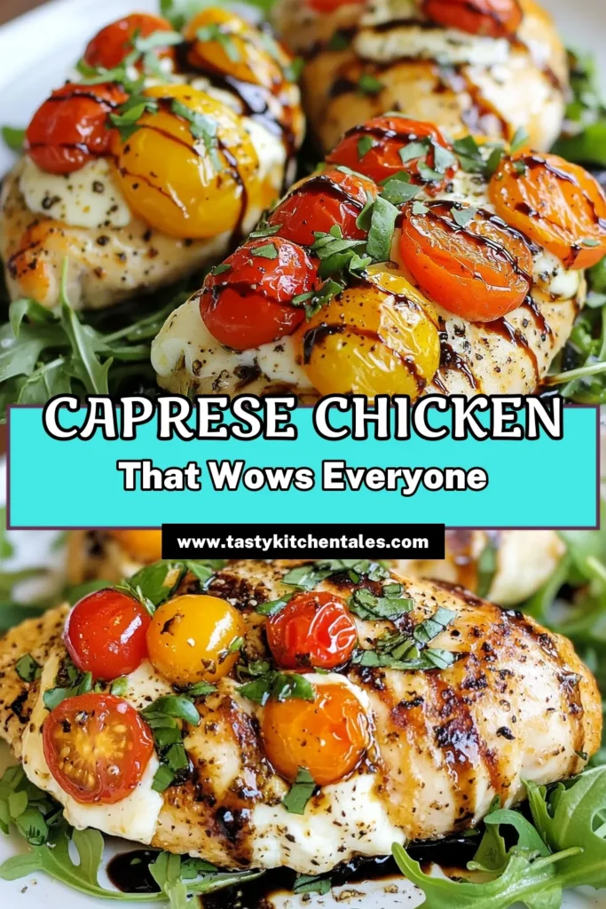 Discover the ultimate Caprese stuffed chicken recipe that transforms your dinner into a flavorful feast! This easy chicken breast recipe features juicy chicken breasts loaded with fresh mozzarella, cherry tomatoes, and basil. Perfect for a healthy chicken dinner idea, this baked chicken with tomatoes and basil is a crowd-pleaser. Try it tonight and impress your family! Save this recipe for your next meal! #CapreseStuffedChicken #MozzarellaStuffedChicken #HealthyDinnerIdeas #EasyChickenRecipes