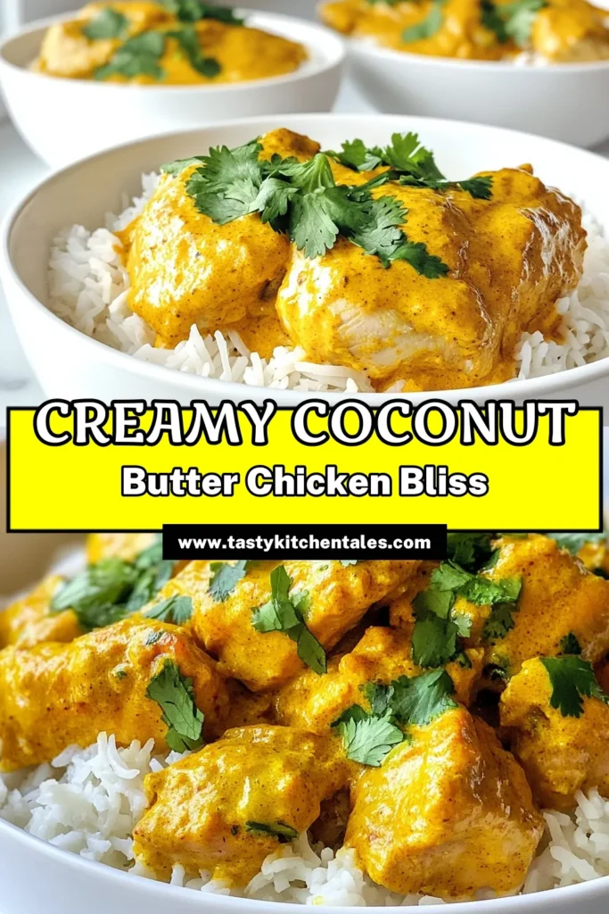 Discover the ultimate Easy Butter Chicken Recipe with our Slow Cooker Butter Chicken. This creamy coconut butter chicken is perfect for busy weeknights! Enjoy the rich flavors of Keto Coconut Chicken Curry with minimal prep. Just set it and forget it for incredible Indian Butter Chicken from your slow cooker. Perfect over basmati rice. Save this recipe for a delicious dinner idea! #SlowCookerChickenRecipes #CreamyCoconutButterChicken #EasyButterChicken #KetoCoconutChickenCurry