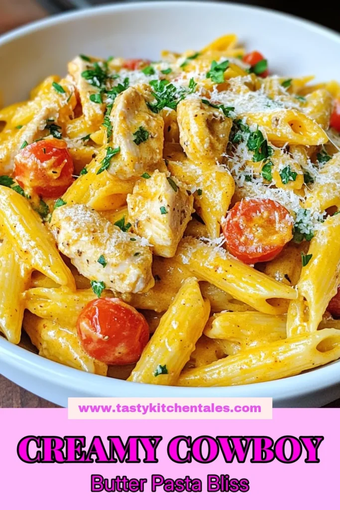 Savor the flavors of Cowboy Butter Chicken Pasta, a creamy chicken pasta recipe that's perfect for busy weeknights! This easy one-pot chicken pasta dish combines tender chicken, garlic, and fresh ingredients for a delightful dinner in just 30 minutes. Ideal for quick weeknight meals, this recipe is sure to become a family favorite. Save and try this scrumptious dish today! #PastaRecipes #EasyDinners #ComfortFood #OnePotMeal