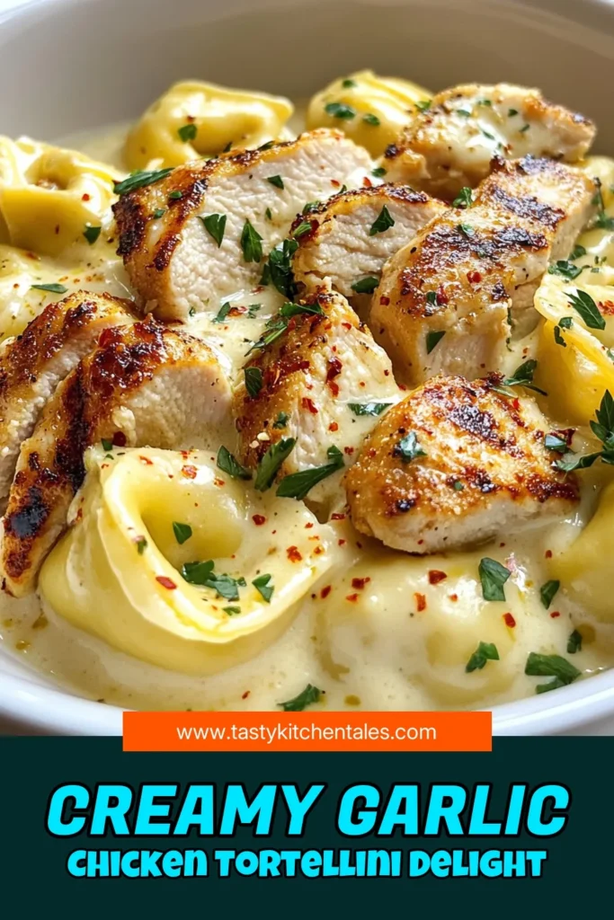 Indulge in this delicious Garlic Parmesan Chicken Tortellini, a creamy tortellini recipe that’s perfect for dinner! This easy chicken pasta dish combines tender chicken and cheese tortellini in a rich, velvety garlic Parmesan sauce, making it a favorite Italian chicken tortellini meal. Ready in just 30 minutes, this one-pot garlic Parmesan meal is a must-try! Save this recipe for your family tonight. #TortelliniRecipes #EasyPasta #ItalianRecipes #OnePotMeals