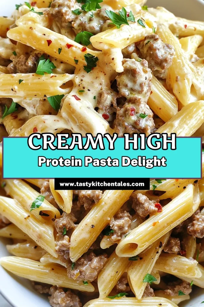 Discover the ultimate high protein pasta recipe with this creamy beef pasta! Made with lean ground beef and a luscious Greek yogurt pasta sauce, this healthy beef recipe is a delicious choice for whole grain pasta dishes. Ready in just 30 minutes, it’s perfect for busy weeknights. Elevate your meals with this nutritious dish everyone will love. Save this creamy beef pasta for your next cooking adventure! #HighProteinPasta #HealthyBeefRecipes #CreamyBeefPasta #WholeGrainPastaDishes