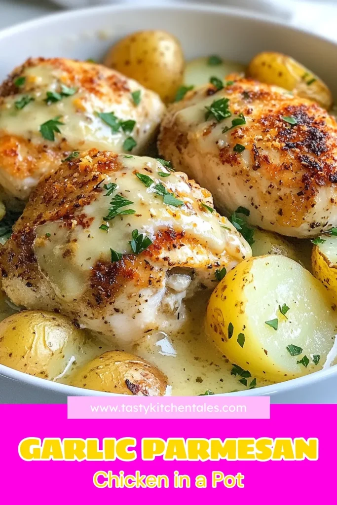 Discover the ultimate Easy Chicken Dinner Recipe with this Garlic Parmesan Crockpot Chicken and Potatoes! This flavorful dish combines boneless chicken breasts and tender baby potatoes, all infused with a delicious garlic Parmesan mixture. Perfect for busy nights, this Slow Cooker Garlic Chicken recipe offers a comforting meal without the fuss. Click to learn more and save this Garlic Parmesan Recipe for your weeknight dinners! #CrockpotChicken #EasyDinner #GarlicParmesan #SlowCookerMeals