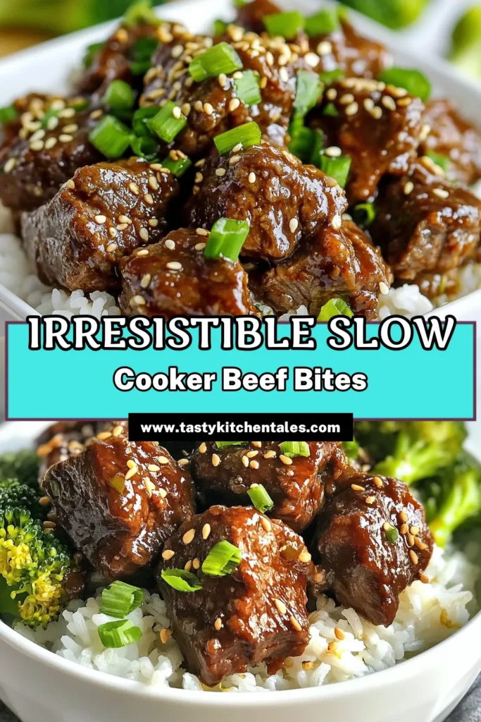 Discover the mouthwatering flavors of this Slow Cooker Korean Beef Bites recipe! Combining tender beef chuck with a savory marinade, this easy beef slow cooker recipe is perfect for busy weeknights. Enjoy gluten-free Korean beef by using tamari and serve it with steamed rice or quinoa for a complete meal. Save this delectable dish for your next family dinner! #SlowCookerKoreanBeef #KoreanBeefBites #GlutenFreeRecipes #EasyBeefRecipes