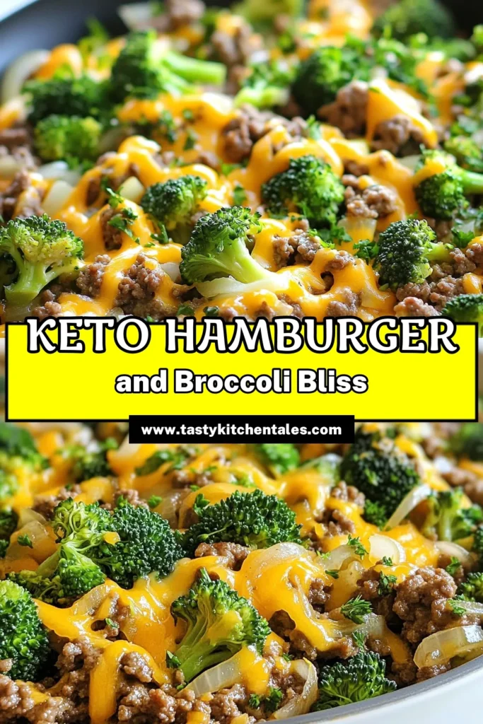 Discover the delicious Keto Hamburger Broccoli Skillet, a perfect choice for quick keto meals! This low carb beef recipe combines juicy ground beef, fresh broccoli, and gooey cheddar cheese, making it an irresistible dish. Ideal for busy nights, these broccoli skillet recipes are satisfying and flavorful. Get ready to enjoy easy ground beef keto dishes that your whole family will love. Save this recipe for your next dinner! #KetoRecipes #LowCarb #QuickMeals #GroundBeef
