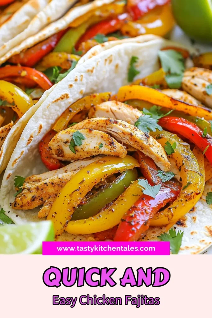 Looking for a quick and tasty meal? Try these easy sheet pan chicken fajitas! This quick fajita recipe combines juicy chicken with colorful bell peppers and onions, all oven-baked to perfection. In just 30 minutes, you'll have delicious fajitas that are sure to please the whole family. Serve them with tortillas and your favorite toppings. Don't miss out—save this mouthwatering recipe now! #SheetPanChickenFajitas #QuickFajitaRecipe #EasyChickenFajitas #OvenBakedFajitas