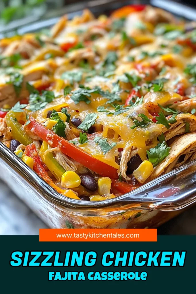 Looking for a delicious and easy chicken casserole recipe? Try this Chicken Fajita Casserole that combines bold flavors and simple ingredients for a satisfying meal. Made with shredded chicken, bell peppers, black beans, and cheese, this one pot chicken fajitas dish is perfect for busy weeknights. Enjoy this tasty Mexican chicken casserole that the whole family will love. Save this recipe to your boards for your next dinner! #ChickenFajitaCasserole #EasyChickenCasseroleRecipe #ShreddedChickenRecipes #MexicanChickenCasserole