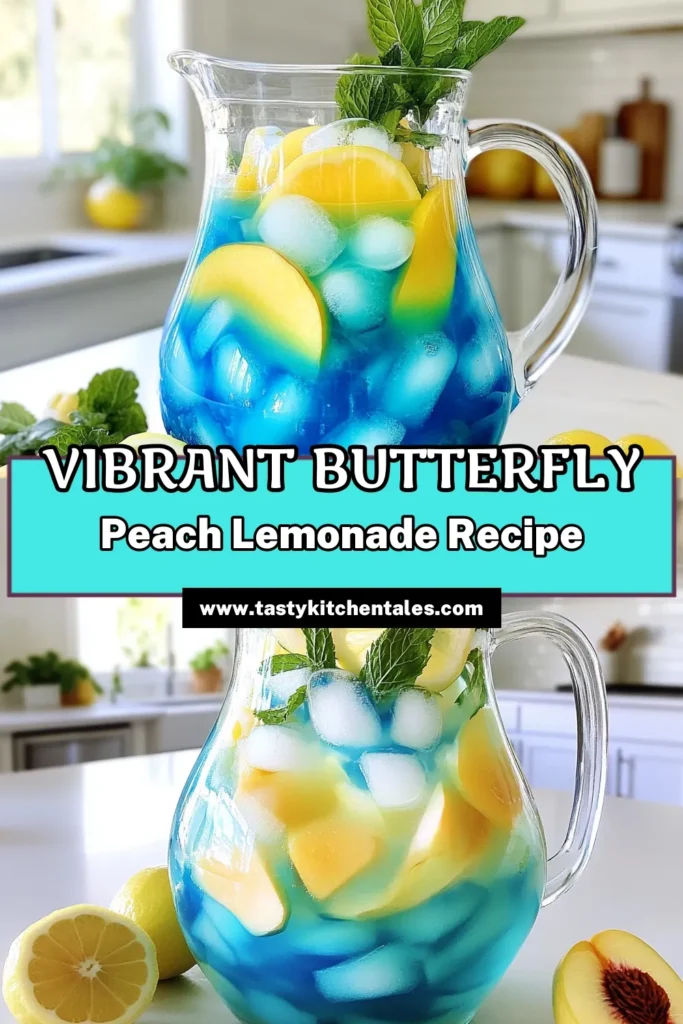 Quench your thirst with this delightful Butterfly Peach Lemonade! This refreshing drink combines the sweetness of ripe peaches with the unique flavor of butterfly pea flower tea and a zesty kick from fresh lemon juice. Perfect for summer gatherings or a cozy afternoon treat, this vibrant beverage is easy to make and sure to impress. Click through to explore the full recipe and make your own stunning drinks today! #ButterflyPeachLemonade #SummerDrinks #HealthyRecipes #RefreshingDrinks