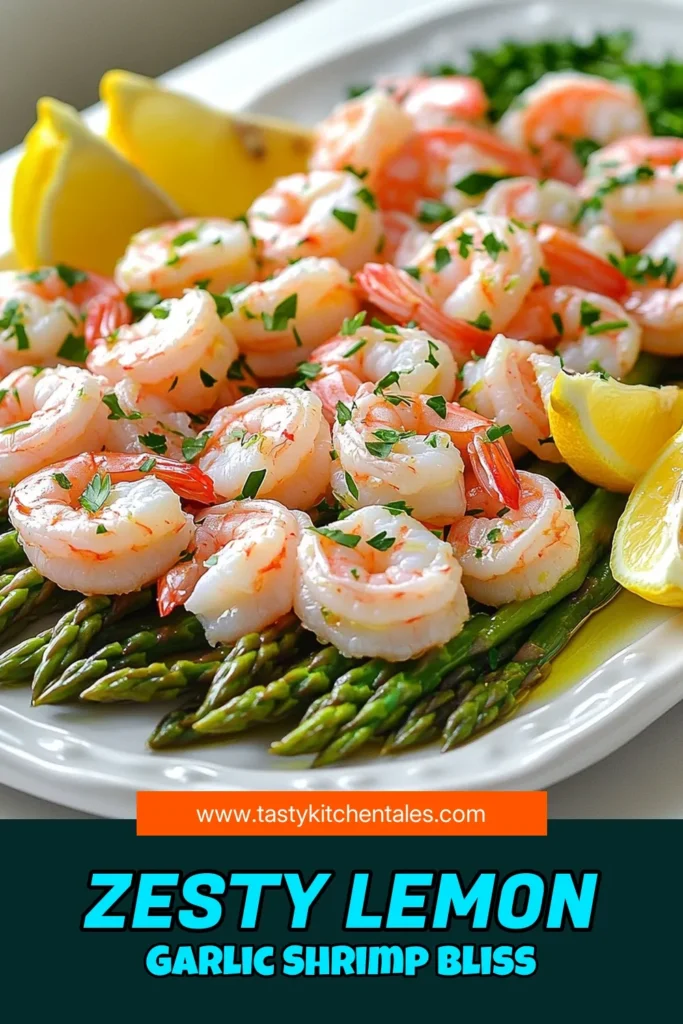 Indulge in the bright flavors of Lemon Garlic Shrimp & Asparagus Delight with this simple recipe! Perfectly baked shrimp and asparagus come together in a zesty lemon-garlic marinade, making for a deliciously healthy meal. Ready in just 22 minutes, this dish is perfect for any occasion. Click to explore the full recipe and brighten up your dinner table today! #LemonGarlicShrimp #HealthyRecipes #SeafoodLovers #QuickDinners