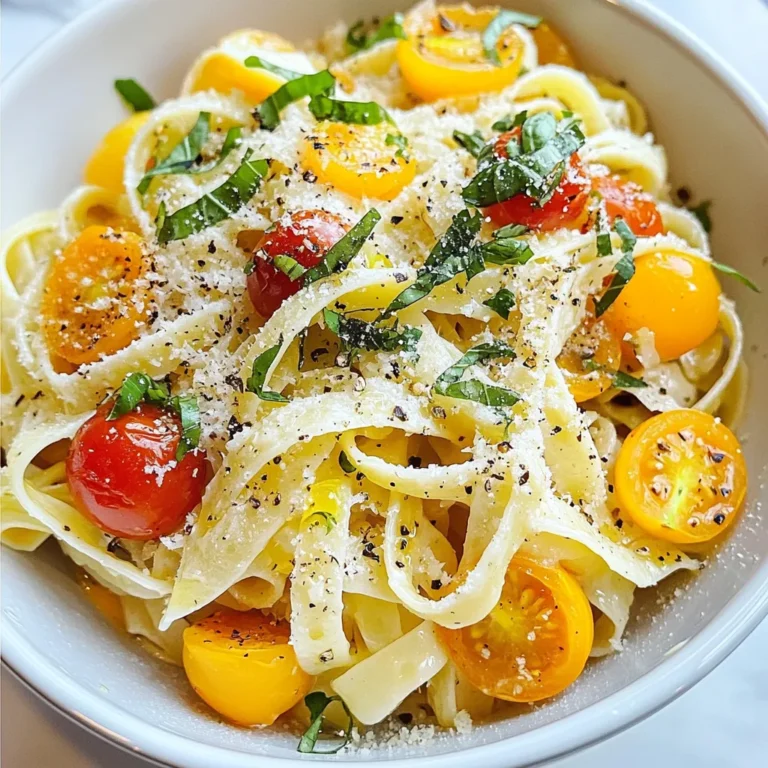 - 12 oz fettuccine or your favorite pasta - 2 tablespoons extra virgin olive oil - 4 cloves garlic, finely minced - 1 cup cherry tomatoes, halved - 1 teaspoon red pepper flakes (or more, depending on heat preference) - 1 cup heavy cream - 1 cup freshly grated Parmesan cheese - Sea salt and freshly ground black pepper, to taste - 1/4 cup fresh basil, chopped (plus extra leaves for garnish) - 1/4 cup sun-dried tomatoes, chopped (optional, for added flavor depth) You can switch fettuccine for any pasta you like. Spaghetti or penne work well too. If you want less fat, use half-and-half instead of heavy cream. For a dairy-free option, try coconut cream. You can use a vegan cheese to keep it plant-based. If you want more heat, add more red pepper flakes or use a spicy sauce. Fresh ingredients give the best flavor. Use fresh basil for a bright taste. Fresh garlic adds a strong aroma that dried garlic can't match. Cherry tomatoes burst with flavor when cooked. If you have to use dried herbs, go for half the amount since they are stronger. Dried pasta is fine, but fresh pasta cooks faster. Just keep an eye on it to avoid overcooking. {{ingredient_image_2}} 1. Cook the Pasta: Start by boiling a large pot of salted water. Add 12 oz of fettuccine. Cook it until it’s al dente, following the package directions. Drain the pasta, but keep 1 cup of the water for later. Set the pasta aside. 2. Prepare the Sauce Base: In a large skillet, heat 2 tablespoons of extra virgin olive oil over medium heat. Once the oil is hot, add 4 cloves of finely minced garlic. Sauté for about 1 minute. The garlic should be golden and fragrant. Stir often to avoid burning. 3. Incorporate the Tomatoes: Add 1 cup of halved cherry tomatoes and 1 teaspoon of red pepper flakes to the skillet. Stir well and cook for 3-4 minutes. You want the tomatoes to soften and release their juices. 4. Create the Creamy Mixture: Carefully pour in 1 cup of heavy cream. Stir to mix it with the garlic and tomatoes. Let the sauce simmer gently for about 2-3 minutes. This helps the flavors blend nicely. 5. Melt in the Cheese: Gradually add 1 cup of freshly grated Parmesan cheese while stirring constantly. Heat until the cheese melts and the sauce thickens. If it gets too thick, add some reserved pasta water to loosen it. 6. Combine Pasta and Sauce: Add the drained fettuccine to the skillet. Toss it well to coat every strand of pasta with the creamy sauce. Taste and add sea salt and freshly ground black pepper as needed. 7. Final Touches: Gently fold in 1/4 cup of chopped fresh basil and 1/4 cup of chopped sun-dried tomatoes, if using. This adds more flavor and aroma to the dish. 8. Serve and Enjoy: Plate the pasta and garnish with extra basil leaves and a sprinkle of grated Parmesan. This makes for a pretty presentation. - Always use plenty of water when boiling pasta. This helps it cook evenly. - Salt the water well to enhance the pasta's flavor. - Stir the pasta occasionally to prevent sticking. - Test the pasta a minute before the package time for the best texture. - Don’t overcook the pasta. It should be firm, not mushy. - Avoid rinsing pasta after cooking. This washes away flavor and starch. - Don’t skip reserving pasta water. It helps adjust sauce thickness. - Be cautious with salt in the sauce. Taste as you go! To elevate your Marry Me Pasta, consider these simple tips: - Add a Protein: Grilled chicken or shrimp makes the dish heartier. - Use Fresh Herbs: Fresh basil adds bright flavor. You can also try parsley or thyme. - Incorporate Lemon Zest: A touch of lemon zest enhances freshness. Just a little goes a long way! - Finish with a Drizzle: A drizzle of high-quality olive oil before serving adds richness. Pair your Marry Me Pasta with these delightful options: - Wine: A crisp white wine like Pinot Grigio or Chardonnay complements the creamy sauce. - Salad: A light garden salad with lemon vinaigrette balances the meal well. - Bread: Serve with garlic bread or a crusty baguette for dipping in the sauce. You can easily meal prep this dish: - Make the Sauce Ahead: The sauce can be made in advance and stored in the fridge. Reheat it gently before adding the pasta. - Cook Extra Pasta: Cook a bit more pasta to have on hand for quick meals later. - Store Separately: Keep the pasta and sauce separate until ready to serve. This keeps the pasta from getting soggy. These tips will help you create a special dining experience with Marry Me Pasta. Enjoy the process and the delicious results! Pro Tips Use Fresh Ingredients: Always opt for fresh garlic, ripe cherry tomatoes, and high-quality Parmesan cheese to elevate the flavor of your pasta dish. Reserve Pasta Water: Don't forget to save some pasta water before draining. It can be a great way to adjust the sauce’s consistency without losing flavor. Adjust the Heat: The red pepper flakes can be adjusted to suit your taste; start with a small amount and add more if you prefer a spicier dish. Garnish Creatively: For a beautiful presentation, use fresh basil leaves and an extra sprinkle of Parmesan on top just before serving. {{image_4}} To make Marry Me Pasta vegetarian, skip the meat. You can add more veggies instead. Try using spinach, zucchini, or mushrooms. They give a nice taste and texture. You can sauté them with the garlic before adding the tomatoes. This option keeps it light yet satisfying. For those who want more protein, chicken or shrimp works great. Cook your protein first in the skillet. Use olive oil and seasonings that match the sauce. For chicken, cut it into bite-sized pieces and brown it well. For shrimp, add them when the tomatoes are soft. Both add depth to the dish and can make it heartier. You can get creative with spices and herbs. Add a pinch of Italian seasoning or oregano for a twist. Fresh herbs like thyme or parsley can brighten up the dish. If you love heat, increase the red pepper flakes. A squeeze of lemon juice adds a fresh zing. These small changes can turn your dish into something special. Storing your Marry Me Pasta is easy. First, let it cool down to room temperature. Next, place the pasta in an airtight container. This keeps it fresh and tasty. You can store it in the fridge for up to three days. If you want to keep it longer, freezing is a great option. When you are ready to enjoy leftovers, reheat them gently. You can use a microwave or a skillet. If using a microwave, place the pasta in a bowl and cover it. Heat in short bursts, stirring in between. If using a skillet, add a splash of water or cream. Heat over low until warm. Stir to make sure it stays creamy. To freeze Marry Me Pasta, follow these steps. First, allow it to cool completely. Next, portion it into freezer-safe bags. Remove as much air as possible and seal tightly. You can freeze it for up to three months. To thaw, move the pasta to the fridge overnight. Reheat it as mentioned above for the best results. Marry Me Pasta is a creamy and flavorful dish. It features fettuccine pasta, garlic, and tomatoes. The sauce blends heavy cream and Parmesan cheese for richness. Many say it’s so good, it might lead to a proposal! The dish combines simple ingredients into a delightful meal. Yes, you can use any pasta you like. Options include penne, spaghetti, or even gluten-free pasta. Just keep the cooking time in mind. Different shapes hold sauce differently. I recommend trying a pasta that you enjoy. The key is to cook it to al dente for the best texture. To make Marry Me Pasta gluten-free, choose a gluten-free pasta. Many brands offer great options made from rice or chickpeas. Follow the package instructions for cooking times. The rest of the recipe stays the same. This way, you can enjoy the creamy goodness without gluten. This blog post covered every step to make Marry Me Pasta. We listed ingredients and shared useful substitutions. You learned about fresh versus dried options. I provided clear cooking instructions and tips for perfect pasta. We explored ways to make your dish special with pairings and meal prep ideas. Remember, you can try variations like vegetarian options or adding protein. Proper storage will keep your leftovers fresh. Now, you’re ready to impress with this dish! Enjoy creating your perfect Marry Me Pasta!