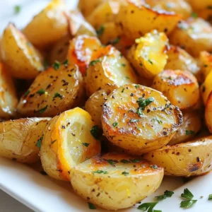 - 2 lbs baby Yukon Gold potatoes, halved - 1/4 cup extra virgin olive oil - 4 cloves garlic, finely minced - 1 fresh lemon, juiced and zested - 2 teaspoons dried oregano - 1 teaspoon fine sea salt - 1/2 teaspoon freshly ground black pepper - Fresh parsley, finely chopped (for garnish) - 1/2 cup vegetable broth Choosing the right type of potatoes: I love baby Yukon Gold potatoes. They have a creamy texture and a buttery taste. Their thin skin crisps up nicely. Freshness of garlic and herbs: Always pick fresh garlic. Look for firm, dry cloves without sprouts. Fresh herbs, like parsley and oregano, make a big difference in taste. Importance of quality olive oil: Use high-quality extra virgin olive oil. It adds rich flavor and enhances the dish. Cheap oil can ruin the taste. {{ingredient_image_2}} 1. Preheat your oven to 425&deg;F (220&deg;C). This heat will make the potatoes crisp and golden. 2. Take your baby Yukon gold potatoes and cut them in half. This helps them cook well and soak up flavor. 3. In a large mixing bowl, whisk together the olive oil, minced garlic, lemon juice, lemon zest, oregano, salt, and pepper. Make sure everything is mixed well. 1. Line a baking sheet with parchment paper. This makes cleanup easy and helps the potatoes not stick. 2. Place the halved potatoes on the baking sheet, cut side down. Make sure they are in a single layer for even roasting. 3. Pour the vegetable broth around the potatoes. This adds moisture and helps them cook through while getting crispy. 1. Bake the potatoes in the preheated oven for 30-35 minutes. This will give them that perfect golden color. 2. Halfway through baking, flip the potatoes. This ensures they brown nicely on all sides. 3. After baking, let the potatoes rest for 5 minutes. This resting time helps them stay crispy. 4. Finally, garnish the potatoes with finely chopped parsley. Serve them warm and enjoy their delightful taste and texture. To boost flavor in your crispy Greek lemon potatoes, marinating is key. I recommend letting the potatoes soak in the marinade for at least 30 minutes. This time allows the flavors to blend well. If you can, marinate them overnight. The longer they sit, the tastier they get. You can also add more herbs or spices to the mix. Try fresh thyme or rosemary for a different twist. A pinch of red pepper flakes brings a nice kick. Feel free to experiment with what you love. The options are endless! Getting those potatoes crispy starts with the right oven settings. Preheat your oven to a hot 425&deg;F (220&deg;C). This high heat helps form a golden crust. Don&rsquo;t skip the parchment paper. It keeps the potatoes from sticking and makes cleanup easy. When you bake the potatoes, flip them halfway through. This step ensures all sides get crispy. After baking, let the potatoes rest for about five minutes. This time helps the crust firm up. Trust me; you want those crispy edges! Pro Tips Use the Right Potatoes: Yukon gold potatoes are ideal for this recipe due to their buttery flavor and creamy texture, making them perfect for roasting. Don&rsquo;t Skip the Broth: Adding vegetable broth not only steams the potatoes but also enhances the overall flavor, ensuring they are moist inside while crispy outside. Cut Evenly: Halving the potatoes into uniform sizes ensures even cooking, resulting in perfectly crispy edges and fluffy interiors. Rest Before Serving: Allowing the potatoes to rest for a few minutes after baking helps to solidify their crispy texture, making each bite even more satisfying. {{image_4}} You can switch up the potatoes for a different taste. Try using red potatoes or fingerling potatoes. They will still give you a great texture. For herbs, consider thyme or rosemary. These can add unique flavors to your dish. Basil is also a fun choice for a fresh twist. If you're short on time, try making these in an air fryer. Set your air fryer to 400&deg;F (200&deg;C). Cook them for about 20-25 minutes, shaking the basket halfway through. This method gives you a nice crunch. For a grilled variation, toss the marinated potatoes in a grill basket. Preheat your grill to medium-high heat. Grill for 20-25 minutes, turning occasionally. This method adds a smoky flavor that&rsquo;s hard to resist. Enjoy experimenting with these variations! To keep your crispy Greek lemon potatoes fresh, refrigerate any leftovers. Place them in an airtight container to prevent moisture loss. Store them in the fridge for up to three days. When you're ready to enjoy them again, reheat in the oven. Preheat your oven to 400&deg;F (200&deg;C). Spread the potatoes on a baking sheet. Bake for about 10-15 minutes until they are hot and crispy again. If you want to save them for later, freezing is a good option. Place the cooled potatoes in a single layer on a baking sheet. Freeze them for about an hour. Once frozen, transfer the potatoes to a freezer bag. Remove as much air as you can to prevent freezer burn. They can stay fresh in the freezer for up to three months. When you're ready to eat them, thaw the potatoes in the fridge overnight. Reheat them in the oven at 400&deg;F (200&deg;C) for about 15-20 minutes. This will help them regain their crispiness. Enjoy your tasty potatoes even after freezing! - Start by preheating your oven to 425&deg;F (220&deg;C). - In a bowl, mix olive oil, garlic, lemon juice, lemon zest, oregano, salt, and pepper. - Halve the baby Yukon gold potatoes and coat them well in the mixture. - Line a baking sheet with parchment paper. Place the potatoes cut side down in a single layer. - Pour vegetable broth around the potatoes to help them steam and crisp. - Bake for 30-35 minutes, flipping halfway for even crispiness. - Let them rest for five minutes before serving, then garnish with parsley. - Yes, you can prepare the potatoes earlier in the day. - Just coat the potatoes in the marinade and store them in the fridge. - When you are ready to bake, take them out and let them sit at room temperature for a bit. - This helps them roast evenly and enhances the flavor. - These potatoes pair great with grilled meats like chicken or lamb. - You can also serve them with a fresh Greek salad for a light meal. - For a full feast, add tzatziki sauce for a creamy touch. - They also work well alongside roasted vegetables for a colorful plate. This blog post covered how to make crispy Greek lemon potatoes. We began with key ingredients like baby Yukon Gold potatoes and olive oil. I shared tips to select fresh ingredients for the best flavor. The step-by-step guide ensured you can prepare and roast these potatoes perfectly. Remember, small changes can enhance taste, like herbs or cooking methods. With proper storage, leftovers can stay delicious too. Enjoy your crispy Greek lemon potatoes, and use these tips to impress at your next meal!