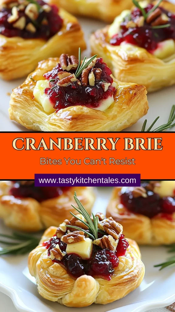 Delight your guests with these easy and irresistible Cranberry Brie Bites, the perfect Puff Pastry Appetizers for any holiday gathering! Bursting with flavor, these Cheese and Cranberry Snacks are an ideal Holiday Finger Food that everyone will love. Quick to make, these Easy Party Bites are sure to impress at your next celebration. Don’t miss out – save this recipe and elevate your entertaining game today! #CranberryBrieBites #PuffPastryAppetizers #HolidayFingerFood #EasyPartyBites