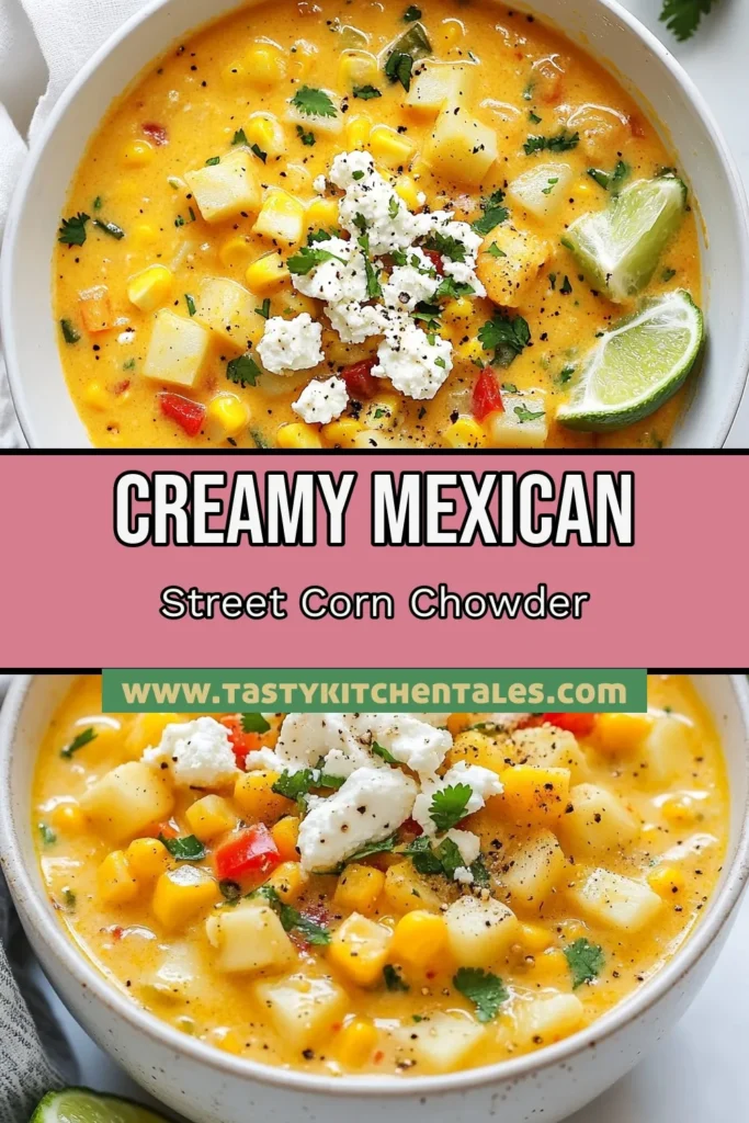 Discover the delightful flavors of Mexican street corn chowder with this creamy corn chowder recipe that's perfect for any occasion! This vegetarian chowder with coconut milk is not only easy to make but also features smoked paprika for a unique twist. Enjoy a warming bowl of easy corn and potato soup that everyone will love. Save this recipe for a comforting meal that bursts with flavor! #MexicanStreetCornChowder #VegetarianChowder #EasyCornSoup #CornChowderRecipe