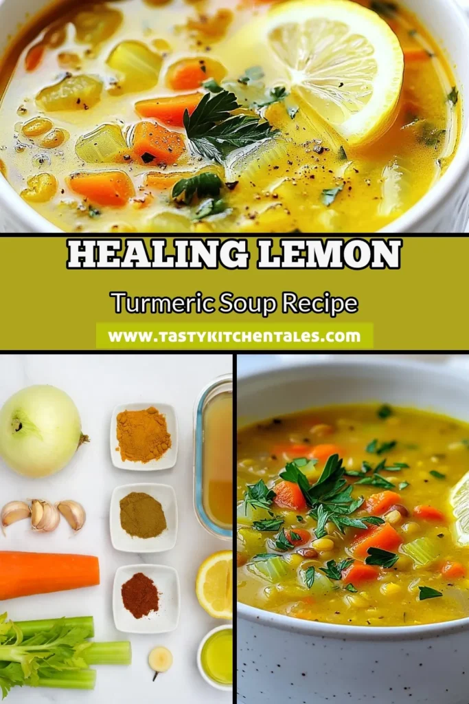 Looking for a healthy vegan soup? Try this Vegan Lemon Turmeric Lentil Soup! Packed with vibrant flavors from turmeric and lentils, this turmeric soup recipe is both nutritious and delicious. Perfect as a comforting meal, this lemon lentil soup is easy to make and sure to impress. Don’t miss out on this turmeric lentils recipe that everyone will love! Save this recipe for your next cozy night in. #VeganLentilSoup #TurmericSoup #HealthyVeganSoup #LemonSoup