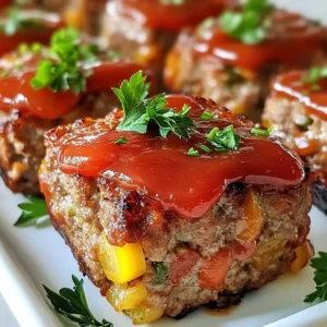 To make mini meatloaf, gather these main ingredients: - 1 lb ground beef (or ground turkey) - 1/2 cup breadcrumbs - 1/4 cup grated Parmesan cheese - 1/4 cup milk (whole or 2%) - 1 large egg, beaten - 1 small onion, finely chopped - 1 garlic clove, minced - 1/2 cup bell pepper, finely chopped - 2 tablespoons ketchup (plus more for topping) - 1 tablespoon Worcestershire sauce - 1 teaspoon dried Italian herbs - Salt and pepper to taste - Fresh parsley, chopped (for garnish) These ingredients work well together to create a delicious mini meatloaf. The beef or turkey acts as the base. Breadcrumbs and cheese add texture. Milk and egg bind everything together. You can make changes to fit your taste. Here are some substitute options: - Ground turkey for a lighter meat - Gluten-free breadcrumbs for a gluten-free version - Almond milk or oat milk for dairy-free needs - Different cheeses like cheddar or feta for unique flavors - Mixed veggies like carrots or zucchini for added nutrition Feel free to mix and match based on what you have or prefer. Cooking should be fun and creative! Seasonings and toppings can elevate your mini meatloaf. Here are some ideas: - Add smoked paprika for a smoky flavor - Try fresh herbs like thyme or basil for a fresh taste - Top with barbecue sauce for a sweet twist - Use chili flakes for some spice - Garnish with green onions for a pop of color These extras add depth and flavor to your dish. Don't hesitate to experiment! {{ingredient_image_2}} First, I set my oven to 350&deg;F (175&deg;C). This temperature cooks the meatloaf just right. Next, I lightly grease a muffin tin or mini loaf pan with cooking spray or olive oil. This step helps the meatloaf come out without sticking. It's a simple but important task! In a large mixing bowl, I combine 1 pound of ground beef (or turkey) with half a cup of breadcrumbs. I add a quarter cup of freshly grated Parmesan cheese and a quarter cup of milk. Then, I include one beaten egg. Using my hands or a spoon, I mix these ingredients well until they are uniform. Next, I chop one small onion and mince one garlic clove. I also finely chop half a cup of bell pepper. I add these veggies to the meat mixture and stir to combine. It&rsquo;s important to ensure the veggies are spread throughout for good flavor. Then, I mix in 2 tablespoons of ketchup and 1 tablespoon of Worcestershire sauce. I also include 1 teaspoon of dried Italian herbs. Finally, I season with salt and pepper to taste. This mix creates a rich and flavorful base for my mini meatloaf. Now, I spoon the meat mixture into the prepared muffin tin, filling each mold three-quarters full. For extra flavor, I top each mini meatloaf with a small dollop of ketchup. I place the pan in the oven and bake for 25-30 minutes. I check that the mini meatloaves reach an internal temperature of 160&deg;F. This ensures they are cooked through, and I love seeing the tops turn golden brown! Once they are done, I remove the pan from the oven. I let the mini meatloaves cool for about five minutes. Finally, I carefully take them out of the molds using a small spatula if needed. Now, they are ready to serve! To get the right texture, use a mix of meat and veggies. Ground beef gives good flavor, while ground turkey makes it lighter. Adding breadcrumbs keeps it tender. Use fresh onion and bell pepper for crunch. Mix them well, but don&rsquo;t overwork the meat. To prevent dryness, add moisture with milk and egg. Don&rsquo;t skip the ketchup; it adds flavor and keeps the meatloaf moist. Bake until just done. Overbaking makes it dry. Use a meat thermometer to check for 160&deg;F inside. Make serving fun! Place the mini meatloaves on a colorful platter. Sprinkle fresh parsley on top for a pop of color. Serve with dipping sauces like barbecue or mustard. A light salad on the side makes a perfect meal. Enjoy your tasty creation! Pro Tips Use Lean Meat: Opt for lean ground beef or turkey to reduce fat content while maintaining flavor and moisture in your mini meatloaves. Customize Your Veggies: Feel free to add other vegetables like zucchini or mushrooms to enhance nutrition and flavor; just make sure they are finely chopped. Check for Doneness: Use a meat thermometer to ensure the internal temperature reaches 160&deg;F for safe consumption and perfectly cooked meatloaf. Make Ahead: Prepare the meatloaf mixture a day in advance and store it in the refrigerator; this allows the flavors to meld beautifully before baking. {{image_4}} You can make mini meatloaf without meat. Use lentils or beans as the base. Black beans or chickpeas work well. For texture, add chopped nuts or oats. Mix in your favorite veggies, like carrots and zucchini. Use a binding agent like flaxseed meal with water instead of egg. This keeps the loaf together. You can still enjoy that great meatloaf flavor without meat. You can change the flavor of your mini meatloaf easily. For BBQ, add barbecue sauce to the mix. Top it with more BBQ sauce before baking. For Italian flavor, use Italian herbs and marinara sauce. Mix in diced tomatoes for extra moisture. If you like spicy food, add diced jalape&ntilde;os or chili powder. These changes make each bite exciting and full of flavor. If you need gluten-free options, swap breadcrumbs for ground almonds or gluten-free oats. Check the labels to ensure they are gluten-free. For low-carb diets, use ground turkey or chicken instead of beef. You can also skip the breadcrumbs. Instead, add grated cauliflower or zucchini to keep it moist. These options keep the meal healthy without losing taste. To keep your mini meatloaf fresh, let it cool first. Once cool, place the mini meatloaf in an airtight container. This way, it stays moist. Store it in the fridge for up to three days. Make sure to label the container with the date. This helps you know when to eat it. Want to save some for later? You can freeze mini meatloaf! First, let it cool completely. Wrap each mini meatloaf in plastic wrap tightly. Then, place them in a freezer-safe bag. Remove as much air as possible. You can freeze them for up to three months. When you're ready to eat, just thaw it in the fridge overnight. Reheating mini meatloaf is easy. Preheat your oven to 350&deg;F (175&deg;C). Place the mini meatloaf on a baking sheet. Cover it with foil to keep it moist. Heat for about 15-20 minutes or until warm. You can also use a microwave. Heat on medium power for about 1-2 minutes. Check to make sure it is hot throughout. Enjoy your tasty leftovers! Mini meatloafs cook in about 25 to 30 minutes. Bake them at 350&deg;F. Check the internal temperature. It should reach 160&deg;F for safety. Yes, you can prepare mini meatloaf ahead of time. Mix all the ingredients, then cover and refrigerate. You can bake them later. This saves time on busy days. Mini meatloaf pairs well with many sides. Try mashed potatoes, steamed veggies, or a fresh salad. You can also serve it with crusty bread or a tangy dipping sauce. Check the mini meatloaf for doneness by using a meat thermometer. It should read 160&deg;F. The tops should look golden brown. If you cut one open, there should be no pink inside. Mini meatloaf is fun and simple to make. We covered main ingredients, optional swaps, and seasonings. Step-by-step, we mixed, baked, and cooled them perfectly. I shared tips for texture, moisture, and serving. You can even try fun variations, including vegetarian and flavors like BBQ. Remember the best ways to store leftover mini meatloaf for later. Each question you had got answered too. Enjoy crafting your mini meatloafs with these tips! They&rsquo;re sure to be a hit.
