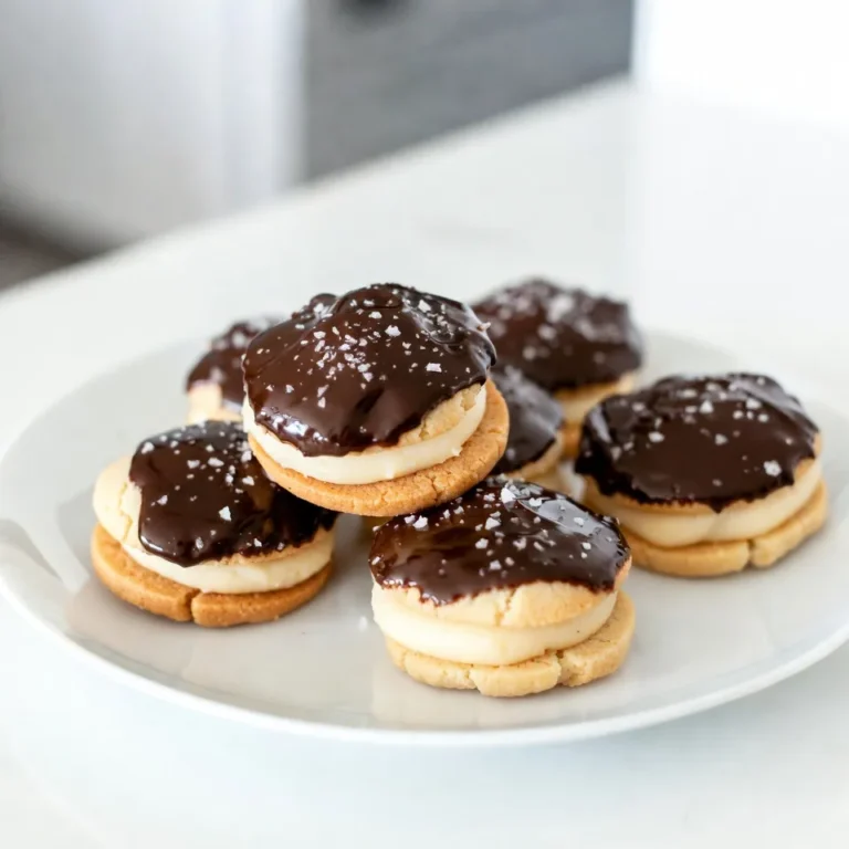 - 1 cup all-purpose flour - 1/2 teaspoon baking powder - 1/4 teaspoon baking soda - 1/4 teaspoon salt - 1/2 cup unsalted butter - 3/4 cup granulated sugar - 1 large egg - 1 teaspoon pure vanilla extract - 1/2 cup vanilla custard - 1/2 cup chocolate frosting - Flaky sea salt for garnish When I make Boston Cream Pie Cookies, I always start with the right ingredients. Here’s what you need. First, grab one cup of all-purpose flour. This flour gives the cookies their structure. Next, you’ll need half a teaspoon of baking powder. This helps the cookies rise. You also need a quarter teaspoon of baking soda and a quarter teaspoon of salt to balance the flavors. Now, let's talk about the butter. You will need half a cup of unsalted butter, softened to room temperature. This butter makes the cookies rich and soft. You also need three-quarters of a cup of granulated sugar for sweetness. One large egg adds moisture and binds everything together. Don’t forget one teaspoon of pure vanilla extract for that lovely flavor. For the filling, you need half a cup of vanilla custard. You can use store-bought or make your own. Lastly, you’ll need half a cup of chocolate frosting to top the cookies. A sprinkle of flaky sea salt adds a nice touch to finish off these treats. {{ingredient_image_2}} - Preheat oven to 350°F (175°C). - Line a baking sheet with parchment paper. First, I get my oven ready. Preheating it to 350°F is key. It helps my cookies bake evenly. Next, I line a baking sheet with parchment paper. This makes clean-up easy and prevents sticking. - Combine flour, baking powder, baking soda, and salt. In a bowl, I mix the dry ingredients. I take 1 cup of flour and add 1/2 teaspoon of baking powder. Then, I toss in 1/4 teaspoon of baking soda and 1/4 teaspoon of salt. I whisk them together until they blend well. This step gives my cookies a nice rise. - Beat softened butter and granulated sugar until fluffy. Now, I grab a large bowl. I add 1/2 cup of softened butter and 3/4 cup of granulated sugar. Using an electric mixer, I beat them for about 2-3 minutes. The mixture needs to look light and fluffy. This creates air pockets for soft cookies. - Incorporate egg and vanilla extract into the mixture. Next, I add 1 large egg and 1 teaspoon of pure vanilla extract to the butter-sugar mix. I continue to beat until everything is smooth. This adds rich flavor and moisture to my cookies. - Gradually add dry ingredients to wet, taking care not to overmix. I slowly mix in the dry ingredients. I do this in parts, stirring gently each time. It’s important not to overmix. Overmixing can lead to tough cookies. I only mix until I don’t see any dry flour. - Portion cookie dough onto baking sheet and bake for 10-12 minutes. Using a tablespoon, I scoop the dough onto the prepared baking sheet. I make sure to leave space between each scoop. The cookies will spread while they bake. I pop them in the oven for 10-12 minutes. I watch for golden edges and slightly soft centers. - Fill and sandwich the cookies with custard and chocolate frosting. After baking, I let the cookies cool for 5 minutes on the sheet. Then, I move them to a wire rack to cool completely. Once cooled, I fill half of the cookies with 1/2 cup of vanilla custard. I take another cookie and press it on top. Finally, I spread chocolate frosting over the top. If I want, I sprinkle a pinch of flaky sea salt for fun. To get the best cookies, you must not overmix the dough. When you mix too much, the cookies can turn out tough. You want a soft and tender cookie. After you add the dry ingredients, mix just until you see no flour. This will keep your cookies light and airy. You can easily change the flavors in your cookies. For the custard, try other flavors like chocolate or lemon. You can make the frosting more fun too. Think about using peanut butter or caramel. This way, you can create new twists on the classic Boston cream pie. To know when your cookies are done, watch the edges. They should look golden brown. The centers can look a bit soft, and that is okay. They will firm up as they cool. Let them cool on the baking sheet for 5 minutes before moving them to a wire rack. This helps keep their shape and texture. Pro Tips Chill the Dough: For thicker cookies, chill the dough for at least 30 minutes before baking. This helps prevent spreading and results in a more substantial cookie texture. Use Quality Ingredients: Opt for high-quality butter and pure vanilla extract. These ingredients significantly enhance the flavor of your cookies. Watch the Bake Time: Since ovens vary, keep an eye on your cookies during the last few minutes of baking to ensure they don’t overbake and dry out. Decorate with Style: When applying chocolate frosting, consider using a piping bag for a cleaner and more elegant finish. It also allows for creative designs! {{image_4}} You can switch up the frosting to make these cookies even more fun. Think about using peanut butter frosting. It adds a rich, nutty taste. Cream cheese frosting is another great choice. It gives a tangy twist that pairs well with the sweet cookies. You can even try a vanilla buttercream for a classic touch. Each option gives a new flavor to your Boston Cream Pie Cookies. If you want to change the filling, there are many tasty options. Fruit preserves add a nice burst of flavor. You might try raspberry or strawberry preserves for a fruity kick. Whipped cream is another light and airy choice. It creates a fluffy texture and a fresh taste. These alternatives can make your cookies unique and delicious. You can easily adapt this recipe for special diets. For gluten-free cookies, swap all-purpose flour for a gluten-free blend. Make sure the blend has a good texture for baking. If you want vegan cookies, use a vegan butter substitute. Replace the egg with a flaxseed meal or applesauce. These changes ensure everyone can enjoy these delightful treats! To keep your Boston Cream Pie Cookies fresh, place them in an airtight container. This helps lock in moisture and prevents them from getting hard. If you stack the cookies, use parchment paper between layers. This keeps them from sticking together. Store the container at room temperature for up to five days. For longer storage, you can refrigerate or freeze your cookies. To refrigerate, place them in an airtight container. They will stay fresh for about two weeks. For freezing, wrap each cookie in plastic wrap, then place them in a freezer bag. You can freeze them for up to three months. When you want to enjoy them, just thaw them at room temperature. If your cookies turn soft, don’t worry! You can easily revive them. Preheat your oven to 300°F (150°C). Place the cookies on a baking sheet and warm them for about five minutes. This will help restore their texture. For a quick fix, you can also microwave them for just 10 seconds. Enjoy your cookies fresh and tasty! Boston Cream Pie Cookies are sweet treats inspired by the classic dessert. They combine soft cookies with layers of creamy custard and rich chocolate frosting. These cookies are not only tasty but also fun to make. The cookie base is soft, while the custard adds a creamy texture. The chocolate frosting gives a rich flavor that ties it all together. Each bite is a delightful mix of soft, creamy, and sweet. Yes, you can easily make both custard and frosting at home. For the custard, mix 1 cup of milk, 2 tablespoons of sugar, and 2 egg yolks in a saucepan. Cook over low heat until it thickens. Stir in 1 teaspoon of vanilla extract and let it cool. For the frosting, beat 1 cup of powdered sugar with 3 tablespoons of cocoa powder and 2 tablespoons of butter. Add 2 tablespoons of milk and mix until smooth. Both homemade versions taste great and add a personal touch. Boston Cream Pie Cookies can last about 3-5 days at room temperature when stored in an airtight container. If you want them to last longer, you can refrigerate them. In the fridge, they can stay fresh for up to a week. Just remember to let them sit for a few minutes at room temperature before enjoying. This helps restore the soft texture. Absolutely! You can use dark chocolate for a richer flavor or milk chocolate for a sweeter taste. White chocolate also works well for a creamy and sweet twist. Feel free to experiment with flavored chocolates, like hazelnut or orange. Each option gives a unique touch to your cookies. Choose according to your taste preference! If your cookies spread too much, you might have overmixed the dough or not chilled it. Make sure to mix just until combined. If the dough is too soft, chill it for about 30 minutes before baking. Also, ensure your baking sheet is lined with parchment paper. This helps the cookies hold their shape while baking. If they still spread, try adding a bit more flour next time. This blog post covered how to make delicious Boston Cream Pie Cookies. We explored the key ingredients, tools, and step-by-step instructions for baking. I shared tips for texture and flavor variations, ensuring these cookies can fit any taste. Plus, you learned about storage and helpful FAQs. Now, grab your ingredients and bake these tasty cookies. Enjoy every bite of your homemade treats!