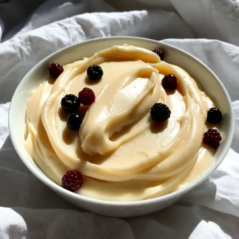 To make a rich, velvety white chocolate ganache, you need just a few key ingredients: - 1 cup heavy cream - 8 oz white chocolate chips or finely chopped white chocolate - 1 tablespoon unsalted butter, softened - 1 teaspoon pure vanilla extract - Pinch of sea salt (optional) These ingredients come together to create a creamy and smooth ganache. The heavy cream gives it that rich texture, while the white chocolate adds sweetness. Butter makes it even silkier, and vanilla adds a lovely aroma. The pinch of sea salt can bring out the flavors. You can boost the taste of your ganache with some optional add-ins. Here are a few ideas: - Espresso powder for a coffee kick - Zest of lemon or orange for a citrus twist - Almond extract for a nutty flavor - Mint extract for a refreshing touch These add-ins can make your ganache unique. Just remember to use them sparingly. You want to enhance the flavor, not overpower it. When choosing white chocolate, quality matters a lot. Here’s what to look for: - Use real white chocolate with cocoa butter. - Avoid products labeled "white chocolate-flavored" as they often lack cocoa butter. - Look for brands that contain at least 30% cocoa butter for the best results. High-quality white chocolate melts well and gives your ganache a smooth finish. Brands like Ghirardelli or Callebaut are great choices. Remember, the better the chocolate, the better your ganache will taste. {{ingredient_image_2}} 1. Take a small saucepan. Pour in 1 cup of heavy cream. 2. Heat the cream over medium heat. Stir it gently and watch closely. 3. Wait until the cream starts to simmer. Do not let it boil. 4. Remove the saucepan from heat. Add 8 oz of white chocolate to the cream. 5. Let the mixture sit for 5 minutes. This helps the chocolate melt evenly. 6. After 5 minutes, use a whisk. Stir the mixture until smooth. 7. Add 1 tablespoon of unsalted butter and 1 teaspoon of vanilla extract. 8. Whisk everything together until it is silky and well blended. 9. If you want, add a pinch of sea salt for extra flavor. 10. Allow the ganache to cool to room temperature. 11. For a thicker consistency, refrigerate for about 30 minutes. - Boiling the cream: Boiling can ruin the texture. Always simmer. - Not stirring enough: Stir well to ensure everything melts and blends. - Rushing the cooling: Let it sit to reach the right thickness. - If the ganache is too thin, chill it longer. - If it is too thick, gently warm it up. - Whisk it again to restore a nice, smooth texture. To make your ganache silky smooth, start with good ingredients. Use high-quality white chocolate. I recommend chips or bars with a high cocoa butter content. For the cream, choose heavy cream; it gives richness. When heating the cream, do it slowly. Watch it closely. If it boils, the ganache can become grainy. After adding the chocolate, let it sit for five minutes. This helps the chocolate melt evenly. Whisk gently to combine, and avoid overmixing, which can introduce air bubbles. You can easily change the flavor of your ganache. To add a fruity twist, try mixing in fruit purees. A teaspoon of raspberry or passion fruit puree can elevate the taste. For a nutty note, add almond or hazelnut extract. You can also sprinkle in spices like cinnamon or nutmeg for warmth. If you want a hint of salt, use the optional sea salt. It enhances the sweetness of the white chocolate. White chocolate ganache is very versatile. Use it as a rich glaze for cakes or cupcakes. It adds shine and flavor. If you want a fluffy frosting, let the ganache cool and whip it. This makes it light and airy. You can also use it as a filling for pastries or donuts. Drizzle it over brownies or ice cream for a decadent touch. Garnishing with fresh berries not only looks great but adds a fresh taste. Pro Tips Use Quality Chocolate: The quality of your white chocolate significantly affects the flavor of your ganache. Opt for high-quality chocolate with a high cocoa butter content for the best results. Control the Heat: Always heat the cream gently and avoid boiling to maintain the smooth texture of the ganache. Boiling can cause the chocolate to seize up or become grainy. Adjust Thickness: If you prefer a thicker ganache, refrigerate it for longer. You can also add more chocolate for a sturdier consistency, perfect for frosting or filling. Flavor Variations: Experiment with different flavorings such as almond extract or citrus zests to customize your ganache. A splash of espresso can also add a delicious depth to the flavor. {{image_4}} You can change the taste of your ganache easily. Here are some ideas: - Mint: Add a few drops of mint extract for a fresh twist. - Citrus: Mix in zest from lemons or oranges for a bright flavor. - Coffee: Stir in espresso powder for a rich coffee taste. - Spices: A pinch of cinnamon or nutmeg adds warmth and depth. Each variation brings a new layer of flavor to your ganache. Feel free to experiment and find your favorite! If you have dietary restrictions, you can still enjoy this ganache. Here are some swaps: - Dairy-Free: Use coconut cream instead of heavy cream. - Vegan: Replace white chocolate with dairy-free chocolate chips. - Sugar-Free: Look for sugar-free white chocolate for a low-sugar option. These alternatives keep the ganache creamy while meeting your needs. When it comes to serving your ganache, the options are endless. Here are some fun ideas: - Glaze: Pour it over cakes for a shiny finish. - Frosting: Whip the ganache for a fluffy frosting on cupcakes. - Dip: Use it as a dip for fruit or cookies. - Drizzle: Lightly drizzle it over desserts for a gourmet touch. Each method makes your desserts look and taste amazing! Enjoy the fun of serving this ganache in new ways. Store leftover ganache in an airtight container. Let it cool to room temp first. This keeps it fresh and prevents any unwanted flavors. If you use a glass jar, be sure to let it cool before sealing. White chocolate ganache lasts about one week in the fridge. If you freeze it, it can last for up to three months. Always check for off smells or changes in texture before using. To reheat your ganache, use a microwave or a double boiler. If using a microwave, heat it in short bursts. Stir after each burst until smooth. For a double boiler, heat the ganache over simmering water. Stir gently until it returns to a silky consistency. Yes, you can make this ganache ahead of time. It keeps well in the fridge. Store it in an airtight container. It will stay fresh for about one week. When you are ready to use it, just warm it gently. This will help restore its smooth texture. If your ganache is too thin, don’t worry! You have a few easy fixes. First, refrigerate it for about 30 minutes. This will help thicken it up. If it’s still too thin, you can add more chocolate. Melt a bit more white chocolate and mix it in slowly. Stir until it reaches your desired thickness. You can use ganache as a frosting or filling with ease. If you want a thick frosting, let it cool until it’s firm. Whip it with a mixer for a fluffy texture. This makes a great topping for cakes or cupcakes. For filling, let it cool but keep it spreadable. Use it between cake layers or in pastries. The rich flavor will impress everyone! In this post, we covered how to make a great white chocolate ganache. We went through the key ingredients, step-by-step instructions, and tips for the best texture. You learned about variations and how to store your ganache. White chocolate ganache is versatile and fun to make. Try out different flavors and add your twist. Use it for frosting or drizzling. Enjoy the sweet journey of creating your ganache masterpiece!