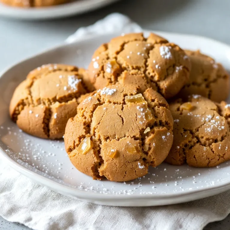 Let’s gather what you need to make these soft gingerbread cookies. Here’s a full list of ingredients: - 2 1/4 cups all-purpose flour - 1 teaspoon baking soda - 1/2 teaspoon baking powder - 1 tablespoon ground ginger - 1 tablespoon ground cinnamon - 1/2 teaspoon ground nutmeg - 1/4 teaspoon ground cloves - 1/2 teaspoon salt - 3/4 cup unsalted butter, softened to room temperature - 1/2 cup packed brown sugar - 1/2 cup granulated sugar - 1 large egg - 1/4 cup unsulfured molasses - 1 teaspoon pure vanilla extract - 1/2 cup crystallized ginger, finely chopped (optional) - Royal icing or powdered sugar for garnish (optional) Each ingredient plays a key role. The all-purpose flour gives structure, while baking soda and baking powder help them rise. The ground spices create that warm, cozy flavor. Using both brown and granulated sugar adds depth and sweetness. Make sure your butter is softened. This helps create a creamy texture when mixed. Molasses adds a rich flavor and moisture, making the cookies soft and chewy. You can also add crystallized ginger for a spicy kick. It enhances the flavor and gives a nice texture. Lastly, royal icing or powdered sugar makes them look even more festive. Gather these ingredients, and you’ll be ready to create a batch of delightful soft gingerbread cookies. {{ingredient_image_2}} Start by preheating your oven to 350°F (175°C). This helps the cookies bake evenly. Next, line a baking sheet with parchment paper. This paper keeps cookies from sticking and makes cleanup easy. In a medium bowl, combine the all-purpose flour, baking soda, baking powder, ground ginger, cinnamon, nutmeg, cloves, and salt. Use a whisk to mix these dry ingredients well. This step ensures that all spices are evenly spread throughout the cookies. In a large mixing bowl, take your softened unsalted butter. Beat it together with packed brown sugar and granulated sugar using an electric mixer. Mix until it becomes smooth and fluffy, about 3-4 minutes. Then, crack in the large egg and mix it in. Add the molasses and pure vanilla extract next. Continue mixing until all wet ingredients are well combined. Now it’s time to bring the dry and wet mixtures together. Gradually add the dry ingredients into the wet mixture. Mix gently until just combined. Be careful not to overmix; this can change the cookie's chewy texture. Fold in the finely chopped crystallized ginger. This step adds a zing to your cookies. Make sure it's evenly distributed in the dough. Using a tablespoon or cookie scoop, drop rounded spoonfuls of dough onto the prepared baking sheet. Leave enough space between each cookie so they can spread while baking. Place the sheet in the oven and bake for 8-10 minutes. The edges should feel firm while the center stays soft. They will firm up as they cool. After baking, let the cookies cool on the baking sheet for about 5 minutes. Then, carefully transfer them to a wire rack. This helps them cool completely and maintain their soft texture. To get soft and chewy gingerbread cookies, avoid overmixing the dough. When you combine wet and dry ingredients, mix just until you see no dry flour. Overmixing can make cookies tough. Softening butter is key. Let it sit at room temperature until it’s easy to press. This helps create a creamy texture when you beat it with sugars. Soft butter makes the dough light and fluffy, leading to perfect cookies. Oven types can vary. If you use a convection oven, reduce the baking time by a minute or two. The fan circulates heat, which can cook cookies faster. If you have a gas oven, check the cookies a little earlier as they often run hotter. Monitor your baking time closely. For soft cookies, take them out when the edges are firm, but the centers look soft. They will continue to firm up as they cool on the baking sheet. Once your cookies cool, add an icing or dust with powdered sugar. Drizzling royal icing can make them look fancy and festive. For serving, arrange cookies on a colorful platter. Pair them with warm drinks like chai or hot cocoa. This not only makes a lovely display but also enhances the experience of enjoying these tasty treats. Pro Tips Chill the Dough: For even better flavor and easier handling, chill the cookie dough in the refrigerator for at least 30 minutes before baking. This helps the spices meld together and improves the texture. Adjust Spice Levels: Feel free to adjust the amount of spices based on your preference. If you love heat, add more ground ginger or a pinch of cayenne pepper for an extra kick! Store Properly: Keep the baked cookies in an airtight container at room temperature for up to a week. For longer storage, freeze them in a single layer and then transfer to a freezer-safe bag. Experiment with Garnishes: Try different garnishes like crushed nuts or chocolate chips mixed into the dough for a unique twist. You can also use flavored icing for an extra layer of flavor. {{image_4}} To make these cookies gluten-free, you can use alternatives like almond flour or coconut flour. You may also try a gluten-free all-purpose blend. When using these flours, consider adding a binding agent, like xanthan gum, to hold the dough together. Adjust the amount of flour based on the type you use, as some absorb more moisture than others. To create a vegan version of these soft gingerbread cookies, replace the egg with a flaxseed or chia seed egg. For every egg, mix 1 tablespoon of ground flaxseed or chia seeds with 3 tablespoons of water. Let it sit for a few minutes to thicken. For butter, use a plant-based option like coconut oil or vegan butter. This keeps the cookies rich and soft. You can enhance the flavor of your cookies by adding more spices. Try mixing in some ground cardamom or allspice for a warm twist. For a fun texture, consider adding chocolate chips or chopped nuts like pecans or walnuts. You can even fold in dried fruits, such as raisins or cranberries, for a fruity burst. To keep your soft gingerbread cookies fresh, store them in an airtight container. This helps maintain their chewy texture. Place parchment paper between layers if stacking cookies. This prevents them from sticking together. Keep the container in a cool, dry place. Your cookies will stay fresh for up to one week. You can freeze both cookie dough and baked cookies. For dough, scoop it into balls and place them on a baking sheet. Freeze the dough balls for about one hour. Once frozen, transfer them to a freezer bag. Label the bag with the date for easy tracking. The dough will keep well for up to three months. For baked cookies, let them cool completely first. Then, layer them in an airtight container with parchment paper in between. Seal the container and freeze. Baked cookies can last for up to three months. When ready to enjoy, let them thaw at room temperature. You can also warm them in the oven for a few minutes to regain their softness. To make gingerbread cookies softer, focus on a few key tips: - Use fresh ingredients. Old baking soda or spices can affect texture. - Do not overmix the dough. Mix until just combined for a chewy bite. - Bake until the edges are firm, but the centers are soft. They will firm up while cooling. By following these steps, your gingerbread cookies will have that perfect chewy texture. Yes, you can use different types of flour. Here are some options: - Whole wheat flour adds a nutty flavor and more fiber. - Almond flour is great for a gluten-free option. - Cake flour gives a lighter texture but may require adjustments in liquid. Each flour type changes the cookie’s taste and texture. Experiment to find your favorite! Homemade gingerbread cookies last about 1 week at room temperature. Store them in an airtight container. For longer freshness, keep them in the fridge for up to 2 weeks. You can also freeze them if you want to save some for later. Yes, you can freeze gingerbread cookies! Here’s how: - Allow cookies to cool completely. - Place them in a single layer on a baking sheet and freeze for a few hours. - Once frozen, transfer them to an airtight container or freezer bag. Frozen cookies last up to 3 months. Thaw them overnight in the fridge before enjoying! In this blog post, we explored the essential ingredients for gingerbread cookies, detailed step-by-step instructions, and offered tips for perfect texture. We discussed variations like gluten-free and vegan options, along with storage and freezing methods. Remember, the key to great cookies is practice and adjustments. Have fun with the process. Experiment with flavors and enjoy your tasty treats! Making gingerbread cookies should be a delightful experience for everyone. Happy baking!