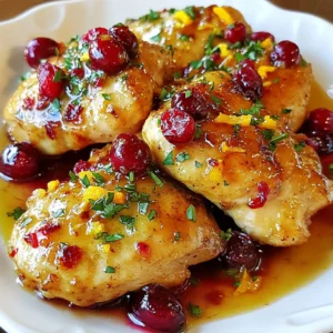 - 4 boneless, skinless chicken breasts - 1 cup fresh or frozen cranberries - 1 large orange (zest and juice) - 1/4 cup honey - 2 tablespoons olive oil - 2 cloves garlic, minced - 1 teaspoon thyme (fresh or dried) - Salt and pepper, to taste In this recipe, we use chicken breasts as the main protein. They cook fast and stay juicy. Fresh or frozen cranberries add a nice tartness. The orange zest and juice brighten the dish. Honey brings a touch of sweetness, while olive oil helps the chicken sear well. Garlic and thyme add depth and warmth. Don't forget salt and pepper to season the chicken! - Fresh parsley - Whole cranberries Garnishes can elevate your dish's look and taste. Fresh parsley adds color and freshness. Whole cranberries can be a fun touch on the plate. They also hint at the flavors in the dish. Using these simple garnishes can make your meal feel special! {{ingredient_image_2}} First, season the chicken breasts with salt, pepper, and thyme. Make sure to coat both sides well. This step adds a lot of flavor to the chicken. Now, heat your skillet over medium-high heat. Add olive oil once the skillet is hot. Look for the oil to shimmer before adding the chicken. Cook each side for about 5-6 minutes. The chicken should turn golden brown and reach 165&deg;F inside. Once done, take the chicken out and keep it warm on a plate. Next, lower the heat a bit. Add the minced garlic to the same skillet. Stir it for about a minute. Watch it closely to avoid burning. You want it fragrant, not bitter. Now it&rsquo;s time for the sauce! Add cranberries, orange zest, and orange juice to the skillet. Pour in the honey to balance the tartness. Let this mix gently simmer for about 5-7 minutes. You&rsquo;ll know it&rsquo;s ready when the cranberries burst and a sauce starts to form. Return the cooked chicken to the skillet. Nestle it into the cranberry-orange sauce. Let it simmer for another 3-4 minutes. This allows the chicken to soak up all those tasty flavors. Remove the skillet from the heat. For a nice look, serve the chicken on a platter with the sauce on top. You can add whole cranberries and a sprig of parsley for a pretty touch. When making skillet cranberry orange chicken, choose boneless chicken breasts. They cook quickly and stay juicy. You can also use bone-in chicken for more flavor. If you do, adjust cooking time. Always check that chicken is cooked through. The safe internal temperature is 165&deg;F. For juicy chicken, avoid overcooking. Let it rest for a few minutes before serving. Make the sauce your own! Try adding spices like cinnamon or ginger for warmth. You can also add a splash of balsamic vinegar for a tangy twist. Balance the sauce by adjusting the honey. If you want it sweeter, add more honey. If you prefer tartness, use less. Taste as you cook to get it just right. Searing the chicken is key for flavor. Heat the skillet until the oil shimmers, then add the chicken. Let it sear without moving it for the best crust. Use a meat thermometer to check if it's done. This ensures the chicken stays moist and safe to eat. For perfect results, aim for 5-6 minutes on each side. Pro Tips Perfectly Cooked Chicken: Use a meat thermometer to ensure your chicken reaches an internal temperature of 165&deg;F for optimal juiciness and safety. Fresh vs. Frozen Cranberries: If using frozen cranberries, thaw them beforehand for a better texture and flavor in your sauce. Enhance the Flavor: Consider adding a splash of balsamic vinegar to the cranberry sauce for an extra layer of depth and complexity. Garnishing Tips: For added visual appeal, use pomegranate seeds along with parsley as a garnish for a vibrant color contrast. {{image_4}} If you want to switch up the protein, turkey is a great choice. Turkey breasts can replace chicken breasts. Use the same amount as the recipe calls for. You will need to cook turkey a bit longer. Aim for an internal temperature of 165&deg;F. Tofu is another option for a plant-based dish. Use firm or extra-firm tofu for best results. Press the tofu to remove extra water. Cut it into thick slabs. Cook it the same way as chicken, but watch the time. It may take about 5-7 minutes per side to get a nice golden crust. You can also try using blueberries or raspberries in place of cranberries. Blueberries give a sweet and mild flavor. They will not be as tart as cranberries. Raspberries can add a nice balance of sweet and tart. They are softer and will break down more quickly in the sauce. When you change the fruit, the sauce will taste different. Blueberries will give you a sweeter sauce, while raspberries will be more tangy. Experiment to find your favorite flavor! To make a complete meal, serve the chicken with rice or quinoa. These grains soak up the sauce well. You can also pair it with roasted vegetables like carrots, broccoli, or green beans. They add color and nutrition to your plate. For a fresh touch, consider a side salad. A simple green salad with a light vinaigrette can balance the rich flavors of the chicken. Enjoy mixing and matching sides to make your dinner special! To keep Skillet Cranberry Orange Chicken fresh, store leftovers in an airtight container. This helps prevent moisture loss and keeps the flavors intact. Place the chicken and sauce together; they pair well in the fridge. You can safely keep it for up to three days. After that, the chicken may dry out and lose taste. If you want to save some for later, freezing is a great option. First, let the chicken cool completely. Then, portion it into freezer-safe bags or containers. Be sure to remove as much air as possible to avoid freezer burn. You can freeze it for up to three months. When you're ready to eat, thaw it overnight in the fridge. Reheat in a skillet over low heat until warmed through, adding a splash of water if needed to keep it moist. Cooking chicken in a skillet takes about 12 to 15 minutes. First, sear the meat for 5 to 6 minutes per side. Use a meat thermometer to check that the internal temperature reaches 165&deg;F. This ensures the chicken is fully cooked and safe to eat. Make sure to let the chicken rest for a few minutes before serving. This keeps the juices inside, making it tender and juicy. Yes, you can make this dish ahead of time. Cook the chicken and sauce as directed. Cool the meal completely before storing. Place it in an airtight container. It will stay fresh in the fridge for up to three days. You can also freeze it for up to three months. To reheat, thaw overnight in the fridge. Heat in a skillet until warmed through. You can serve this chicken with many side dishes. Here are some great options: - Rice or quinoa for a filling base - Roasted vegetables for added flavor and color - A fresh green salad for crunch and freshness - Mashed potatoes for a comforting touch These sides will balance the sweet and tart flavors of the chicken. Yes, this recipe is healthy. It uses lean chicken and fresh cranberries. These ingredients provide protein and vitamins. You can adjust it to fit your diet. For lower sugar, reduce honey or use a sugar substitute. If you prefer, serve it with whole grains or more veggies. This can boost fiber and nutrients in your meal. This blog post shared a tasty recipe for skillet cranberry orange chicken. You learned about key ingredients like chicken, cranberries, and orange juice. We covered step-by-step cooking instructions, tips for choosing the right chicken, and ways to customize your dish. I hope you're excited to try this recipe. It's simple, flavorful, and perfect for any meal. Enjoy your cooking adventure!