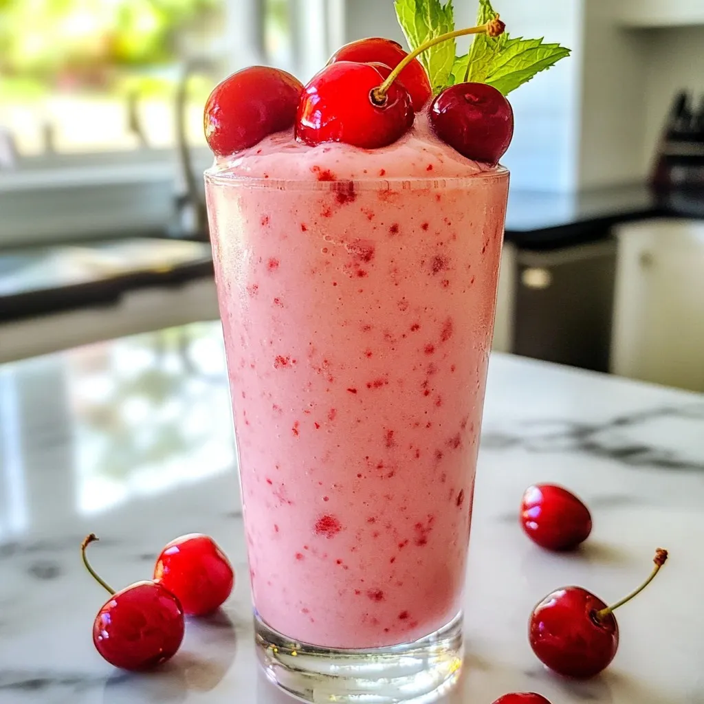 - 1 cup cherry juice (preferably 100% juice) - 1/2 cup coconut cream (chilled) - 1/2 cup milk (regular or dairy-free alternatives like almond or oat milk) - 1 tablespoon pure vanilla extract - 1 tablespoon maple syrup (or to taste) - Ice cubes - Fresh cherries, pitted and halved, for garnish The ingredients for a Cherry White Russian are simple yet powerful. The cherry juice gives a sweet and tangy base. Using 100% cherry juice will enhance the drink's flavor. Coconut cream adds a rich creaminess. It makes the cocktail feel lush and satisfying. You can choose any milk you like. Regular milk works well, but I enjoy almond or oat milk for a dairy-free option. Pure vanilla extract adds depth and warmth to the drink. I always use pure extract for the best taste. Maple syrup sweetens the mix. You can adjust this to your taste. If you love sweet, add a bit more. Don’t forget the ice! It keeps the drink cool and refreshing. Lastly, fresh cherries are more than just a garnish. They make your drink pop visually and add a burst of flavor. Enjoy this delightful blend of ingredients in your Cherry White Russian! {{ingredient_image_2}} - Combine cherry juice, coconut cream, milk, vanilla extract, and maple syrup in a blender. - Blend on medium speed until smooth and creamy. I love using 100% cherry juice for this drink. It gives a rich and natural flavor. The coconut cream adds a nice creaminess. If you want it sweeter, add more maple syrup. Just blend again for a few seconds. - Fill two tall glasses halfway with ice cubes. I prefer tall glasses for this cocktail. It makes the layers look great. Plus, the ice keeps your drink nice and cold. - Pour the cherry mixture over ice in each glass. - Stir gently and garnish with fresh cherry halves. As you pour the cherry mix, watch the colors blend. It looks so inviting! Stir gently to keep the layers. Top with fresh cherry halves to make it pretty. Enjoy your Cherry White Russian! To change the sweetness of your Cherry White Russian, modify the maple syrup. Start with one tablespoon. Blend it in, then taste the mix. If you want it sweeter, add more syrup. Blend again until smooth. This way, you can find the right balance for your taste buds. For the best texture, use a high-speed blender. Combine all ingredients on medium speed. This ensures that your coconut cream and cherry juice mix well. Don’t rush it; blend until it’s creamy. If you see chunks, keep blending. A smooth texture makes each sip delightful. How you serve your drink can make it special. Use tall glasses filled halfway with ice. Pour the cherry mix gently to create layers. Garnish with fresh cherry halves on top. For a fun touch, add a colorful straw. A sprig of mint or edible flowers can add flair. This makes the drink not just tasty but pretty too! Pro Tips Chill Your Ingredients: Ensure that your coconut cream and milk are chilled before blending to achieve a creamy and refreshing texture. Use Fresh Cherries: For maximum flavor, use fresh cherries if possible. They can really elevate the taste of your drink! Experiment with Sweetness: Adjust the sweetness level by adding more maple syrup gradually; always taste as you go to find your perfect balance. Layering Technique: When pouring your cherry mixture over ice, do it slowly to create beautiful layers between the ice and the cherry blend. {{image_4}} You can easily swap dairy milk for non-dairy options. Almond milk, oat milk, or soy milk work well. Each milk brings its own flavor and texture. Almond milk is nutty and light, while oat milk is creamy. Coconut milk adds extra coconut flavor. Choose what you like best. For a twist, add different liqueurs or fruits. A splash of amaretto gives a nutty touch. You can also mix in chocolate liqueur for a sweet surprise. Fresh fruits like raspberries or strawberries can add brightness. Just blend them in with your cherry juice for a fun new taste. Want a frozen treat? Here’s how to make a frozen version. Start by blending your cherry juice, coconut cream, milk, vanilla, and maple syrup. Then add ice cubes to the blender and blend until smooth. This creates a slushy mix that is refreshing on hot days. Serve in tall glasses and top with fresh cherry halves for a fun garnish. Enjoy your icy delight! To store leftover cherry juice, keep it in a sealed container in the fridge. It stays fresh for about a week. Coconut cream can also be stored in the fridge. Make sure it is in an airtight container. Use it within five to seven days for the best taste. If you have leftover mixture, pour it into a container and chill it. You can make the cherry mixture in advance. Blend all the ingredients and store them in the fridge. This way, it is ready when you want to serve. Just remember to stir well before pouring over ice. For best flavor, use within 24 hours. Cherry juice can last about a week in the fridge. Coconut cream, when opened, is good for about five to seven days. Milk varies; regular milk lasts about a week and dairy-free options can last longer. Always check for any off smells or changes in texture before using. A Cherry White Russian is a fun twist on the classic cocktail. This drink combines cherry juice with creamy coconut cream and milk. The flavor is sweet, fruity, and smooth. You taste rich cherries balanced by the creaminess. It’s a treat for your senses. Yes, you can prepare the mixture ahead. Blend all your ingredients but keep the ice separate. Store the mixture in the fridge for up to one day. When you’re ready to serve, just pour it over ice. This saves time for your gathering. If you don’t have cherry juice, try cranberry juice or pomegranate juice. They give a similar sweet and tart flavor. You can also use blueberry juice for a different twist. Each choice will change the taste but still keep it delicious! In this post, we explored how to make a Cherry White Russian cocktail. We looked at tasty ingredients, easy blending steps, and presentation tips. You learned how to adjust sweetness and try dairy-free options. I also provided storage advice for leftovers. As you experiment with this fun drink, remember to enjoy the process. Make it your own with flavors and toppings you love. Cheers to your new favorite cocktail!