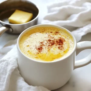 To make a delightful brown butter latte, you will need: - 2 tablespoons unsalted butter - 1 cup brewed espresso or strong coffee - 1 cup milk (your choice: dairy, almond, oat, etc.) - 1 tablespoon brown sugar (adjust for your sweetness) - 1/2 teaspoon pure vanilla extract - Pinch of sea salt - Ground cinnamon for garnish You can swap out ingredients to fit your taste: - Butter: Try coconut oil for a dairy-free option. - Milk: Use any milk you like; try cashew or soy milk. - Sweetener: Honey, maple syrup, or agave work well too. - Flavorings: Add a dash of nutmeg or cocoa powder for extra flavor. Choosing fresh ingredients makes a big difference. Here&rsquo;s how: - Butter: Look for high-fat, unsalted butter for the best flavor. - Coffee: Use freshly ground beans for a rich taste. Buy whole beans and grind them just before brewing. - Milk: Pick milk that is organic and free from additives for the best taste. - Spices: Use fresh ground cinnamon for better aroma and flavor. These tips ensure your brown butter latte is rich, smooth, and full of flavor with every sip! {{ingredient_image_2}} To make a brown butter latte, start by melting 2 tablespoons of unsalted butter in a small saucepan over medium heat. Stir it often as it melts. After 4-5 minutes, the butter turns a rich golden brown and gives off a nutty aroma. This is the moment you want! Be careful not to let it burn. Once the butter reaches that perfect color, take it off the heat. Let it cool for a few minutes while you prepare your coffee. Brew 1 cup of strong espresso or coffee that you enjoy. Next, in another saucepan, warm 1 cup of milk over medium heat. If you have a milk frother, this is a great time to use it! Just be sure not to boil the milk. As the milk warms, add 1 tablespoon of brown sugar and 1/2 teaspoon of pure vanilla extract. Stir well until both are dissolved in the milk. Now, add the cooled brown butter to the milk mix along with a pinch of sea salt. Whisk it all together until the flavors blend nicely. Pour your espresso or coffee into a large mug. Then, carefully pour the brown butter milk mixture over the coffee. Watch how they mix beautifully! Finish your latte with a light sprinkle of ground cinnamon on top. This adds a nice touch and extra flavor. Timing matters in this recipe! When browning the butter, keep an eye on it. The process takes about 4-5 minutes. If it starts to smell burnt, you&rsquo;ve gone too far. When heating the milk, aim for a temperature that is hot but not boiling. If it starts to bubble, it can change the texture and taste. For the best flavor, drink your latte right after you make it. This ensures that you enjoy the rich, nutty flavors at their peak. As you melt the butter, watch for a color change. It starts clear, then turns yellow and finally a deep golden brown. This is your signal that the butter is ready. The aroma also helps! You should smell a rich, nutty scent when it&rsquo;s done. If it starts to smell bitter, it is too late. Using these cues helps you create the best brown butter latte possible. Enjoy the process, and take note of these signs for next time! To boost the flavor of your Brown Butter Latte, consider adding spices. A dash of nutmeg or cardamom can bring warmth and depth. You can also try a hint of cocoa powder for a chocolate twist. Brown butter already has a nutty taste, so these spices will complement it well. A common mistake is burning the butter. Keep stirring and watch for the golden color. If the butter gets too dark, it can taste bitter. Also, avoid skipping the sea salt; it enhances the rich flavors. Lastly, don't let the milk boil; it can ruin the texture. Use a small saucepan for the butter. A whisk helps blend the milk and brown butter smoothly. A milk frother can make your milk creamy and light. A clear glass mug showcases the layers of your latte. Finally, a good espresso machine or coffee maker ensures you get rich coffee flavor. Pro Tips Monitor the Butter Closely: The key to perfect brown butter is vigilance. Stir continuously and pay attention to the color and aroma to prevent burning. Experiment with Milk Options: Try different types of milk such as coconut or soy to create unique flavor profiles that complement the brown butter. Sweetness Adjustment: Customize the sweetness of your latte by adjusting the amount of brown sugar according to your taste preference. Garnishing Ideas: For a more indulgent treat, consider adding whipped cream on top, drizzled with caramel or chocolate syrup. {{image_4}} You can customize your Brown Butter Latte by using different milk options. If you prefer dairy, choose whole milk for a creamier texture. For a lighter choice, skim milk works well. If you want a dairy-free option, try almond or oat milk. Both alternatives add unique flavors that pair nicely with the brown butter. Coconut milk is another great choice, adding a hint of sweetness and creaminess. You can easily switch up the flavors in your Brown Butter Latte. For a caramel twist, add a tablespoon of caramel sauce to the milk mix. Stir it in well to blend the flavors. If you&rsquo;re a chocolate lover, a spoonful of cocoa powder or chocolate syrup will create a mocha version. You can also try adding a sprinkle of nutmeg or a dash of maple syrup for extra depth in flavor. Want to enjoy your Brown Butter Latte cold? Making an iced version is simple. Start by brewing your espresso and let it cool. Then, prepare the brown butter and milk mixture as usual. Fill a glass with ice and pour the cooled espresso over it. Lastly, add the brown butter milk mixture on top. Stir gently and enjoy a refreshing iced treat! This variation is perfect for warm days or when you crave something chilled. To store leftover butter, place it in an airtight container. Keep it in the fridge for up to a week. If you have extra brewed coffee, let it cool first. Then, pour it into a container and store it in the fridge. It will stay fresh for up to three days. For milk, keep it in its original container or a sealed jar. Always check the expiration date before using. When reheating milk, do it slowly. Use a small saucepan over low heat. Stir often to prevent it from burning. If you have a microwave, heat it in short bursts. Check every 20 seconds to avoid overheating. For coffee, reheat it in a pot or the microwave. If it's too hot, let it sit for a minute before drinking. This keeps the flavor just right. Your brown butter latte is best enjoyed fresh. However, if you have leftovers, store them in the fridge. They will last for up to two days. When ready to drink, reheat gently. Taste the latte again; if it needs a boost, add a splash of milk or coffee. Enjoy that rich flavor in every sip! A brown butter latte is a creamy coffee drink with a rich, nutty flavor. It starts with brown butter, which adds depth and warmth. The drink combines brewed espresso or strong coffee with warm milk, brown sugar, and a hint of vanilla. The result is a cozy and indulgent beverage that delights the senses. Yes, you can! If you do not have espresso, use strong brewed coffee instead. The key is to brew it strong enough to balance the flavors of the brown butter and milk. This makes the drink just as rich and satisfying, even without espresso. Brown butter packs some unique benefits. It contains healthy fats from the unsalted butter, which provide energy. The nutty flavor also comes from the Maillard reaction during cooking, which adds antioxidants. However, be mindful of the butter's calories. Moderation is key to enjoying its benefits without overindulging. You learned about making a brown butter latte, from choosing the right ingredients to perfecting your technique. I shared tips on avoiding common mistakes and provided variations for your tastes. Remember, quality ingredients and proper timing are key. Experiment with flavors or try different milk options to suit your needs. Finally, store your leftovers wisely to enjoy your drink later. With these tips, you can now craft a delicious brown butter latte at home with ease. Happy brewing!