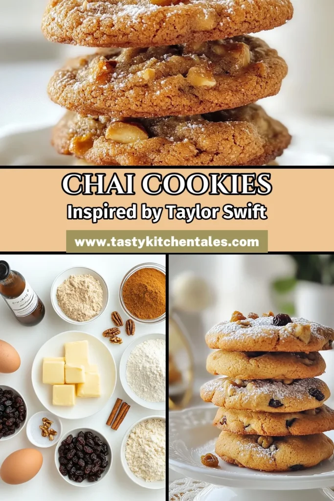 Indulge in the deliciousness of Taylor Swift Chai Cookies! This easy cookie recipe combines a perfect blend of chai spices to create soft chai cookies that are utterly irresistible. Ideal for any occasion, these homemade chai cookies are sure to impress family and friends. Bake a batch today and enjoy a delightful treat that sings with flavor! Pin it for later! #TaylorSwiftChaiCookies #ChaiSpiceCookieRecipe #SoftChaiCookies #EasyCookieRecipe