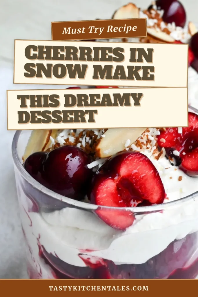 Indulge in the festive delight of Cherries in the Snow Dessert, a quick and easy cherry dessert recipe that's perfect for any holiday gathering. Layered with luscious whipped cream, this simple cherry dessert combines sweet, tangy cherries with a fluffy whipped topping for a treat that everyone will love. Elevate your holiday desserts with cherries and impress your guests. Click to discover the full recipe and save for later! #CherryDessert #HolidayDesserts #WhippedCreamDessert #EasyDessert