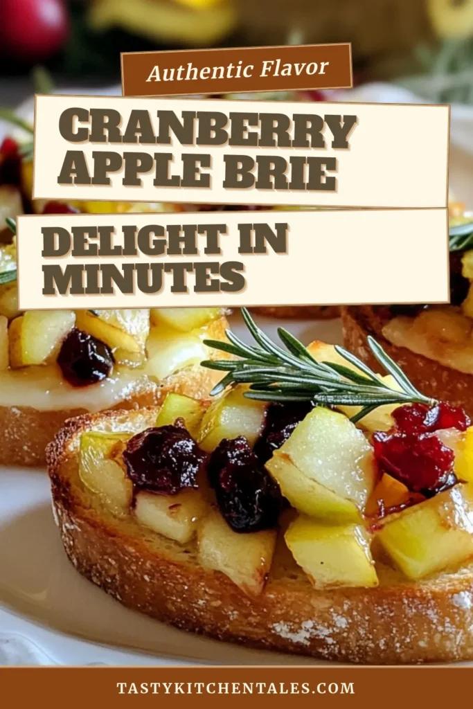 Delight your guests this holiday season with this scrumptious Cranberry Apple Brie Crostini! Perfect for any gathering, this easy crostini recipe combines creamy Brie with a savory cranberry apple compote, making it an ideal holiday appetizer. Impress your friends with this delicious baked Brie appetizer that showcases the flavors of the season. Save this recipe and elevate your holiday entertaining! #HolidayAppetizer #CrostiniRecipes #SavoryCranberry #BakedBrie