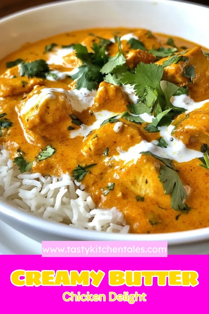 Discover the ultimate butter chicken recipe with this easy chicken curry that is sure to impress your family and friends. This creamy butter chicken features yogurt marinated chicken for unmatched flavor and tenderness. Perfect for any weeknight or special dinner, this Indian butter chicken is a must-try! Save this recipe and elevate your cooking game today! #ButterChickenRecipe #CreamyButterChicken #EasyChickenCurry #IndianButterChicken