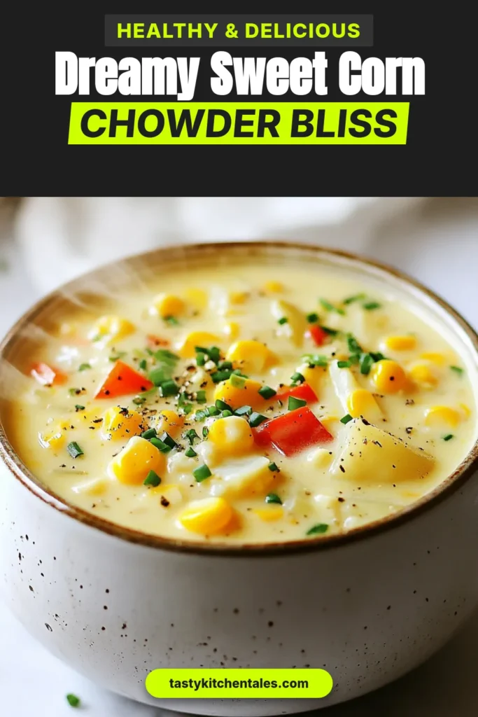 Indulge in this creamy corn chowder that's perfect for any season! This sweet corn chowder blends fresh corn and hearty vegetables into a comforting soup that's also a great dairy-free chowder option when using coconut cream. Try this delicious vegetable chowder recipe for a satisfying meal and explore more hearty corn recipes. Save this recipe for a cozy night in! #CornChowder #CreamyCornSoup #DairyFree #VegetableChowder