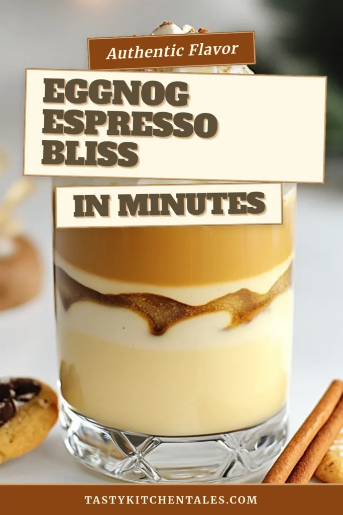 Indulge in the festive spirit with this Festive Eggnog Espresso cocktail recipe! Combining rich eggnog with a shot of freshly brewed espresso, this Espresso holiday drink is perfect for cozy gatherings. Easy to make in just 10 minutes, this Christmas eggnog recipe will impress your guests and keep you warm all winter. Try it today and elevate your holiday celebrations! Save this delicious recipe! #EggnogCocktailRecipe #WinterDrinkRecipes #EspressoHolidayDrink #ChristmasEggnogRecipe