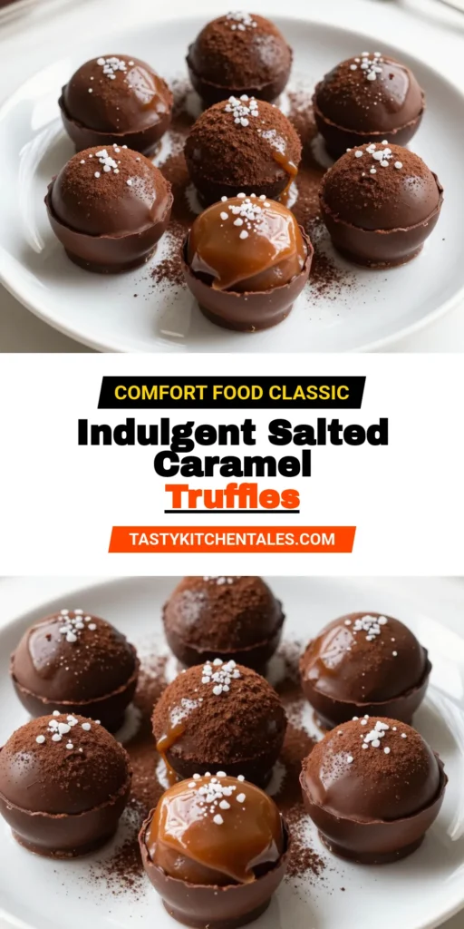 Indulge in the rich flavors of homemade salted caramel truffles with this easy chocolate truffle recipe! These decadent chocolate treats combine creamy caramel and smooth chocolate for the perfect easy caramel dessert. Impress your friends and family with these delightful bites that are perfect for any occasion. Get ready to savor every moment! Try making these salted caramel truffles today! #ChocolateTruffles #HomemadeDesserts #SaltedCaramel #EasyDessertIdeas