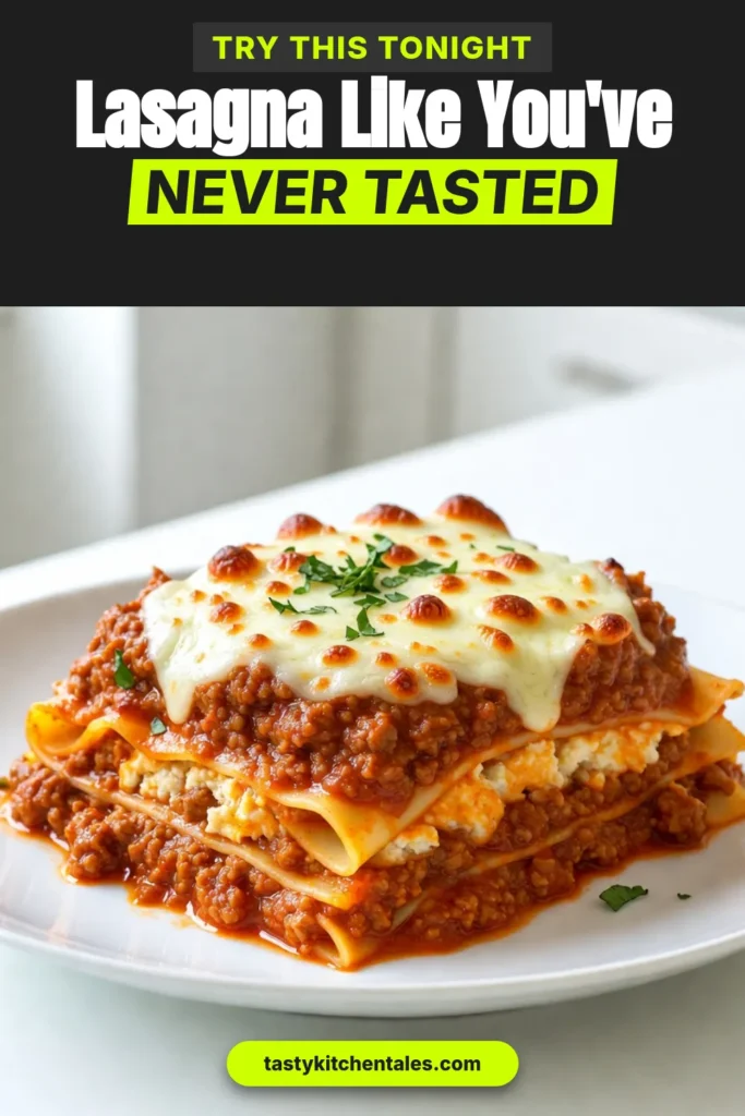 Discover the ultimate classic lasagna recipe that combines rich flavors with an easy lasagna recipe perfect for family dinners. This homemade lasagna features a delicious blend of beef and sausage, layered beautifully with cheese and homemade sauce. Serve this satisfying Italian lasagna dish at your next gathering, and watch it disappear! Save this recipe now for a memorable meal! #ClassicLasagna #HomemadeLasagna #EasyLasagnaRecipe #ItalianCuisine