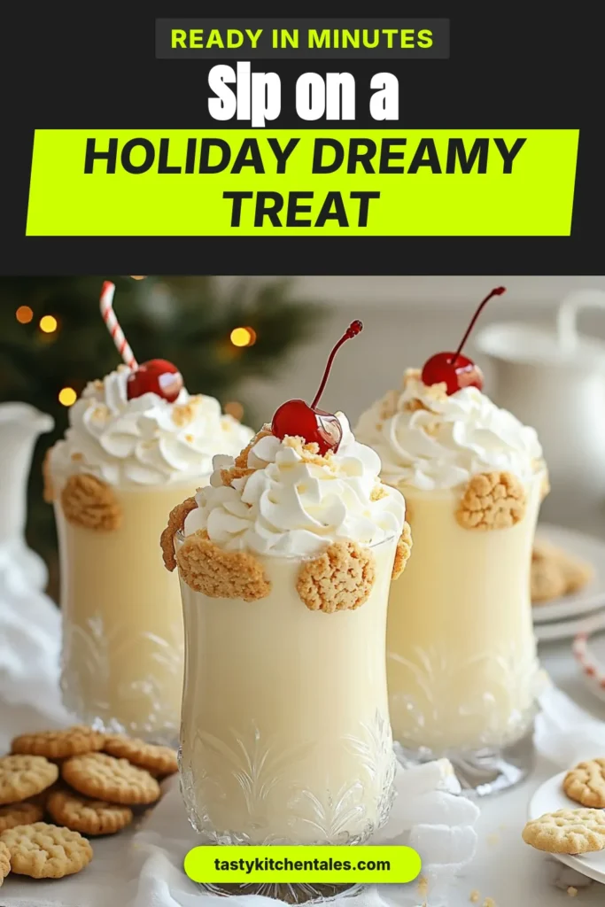 Celebrate the holidays with a delightful Sugar Cookie Eggnog Mocktail, a perfect blend of festive flavors for everyone to enjoy! This easy non-alcoholic eggnog recipe combines creamy eggnog, vanilla syrup, and festive spices for a refreshing winter mocktail. Perfect as a signature drink for your holiday gatherings, this recipe takes just 10 minutes. Get ready to impress your guests with this tasty treat! Save this recipe for your next festive holiday drinks. #SugarCookieEggnog #HolidayMocktails #EasyBeverages #NonAlcoholicRecipes