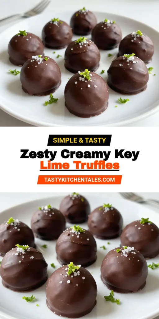 Indulge in these creamy key lime truffles that are the perfect no-bake key lime dessert! This easy truffle recipe features a tangy cream cheese base rolled in graham cracker crumbs and dipped in rich chocolate. Perfect for any occasion, these chocolate dipped truffles are sure to impress. Try this creamy truffle recipe today and discover a refreshing treat! Save this for your next dessert idea! #KeyLimeTruffles #ChocolateDippedTruffles #NoBakeDessert #EasyTruffleRecipe