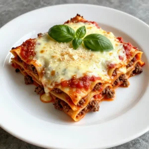 To make Million Dollar Lasagna, gather these key ingredients: - 12 lasagna noodles - 1 pound ground beef - 1 pound Italian sausage, casings removed - 1 medium onion, finely diced - 3 garlic cloves, minced - 2 cups marinara sauce (store-bought or homemade) - 1 can (15 oz) ricotta cheese - 1 large egg - 2 cups shredded mozzarella cheese, divided - 1 cup grated Parmesan cheese - 1 tablespoon dried oregano - 1 tablespoon fresh basil, chopped (or 1 teaspoon dried basil) - Salt and pepper, to taste - 2 tablespoons olive oil These ingredients work together to create rich layers of flavor. The noodles hold everything together. The combination of meats adds depth. The cheeses give it that creamy goodness we all love. Fresh herbs and spices bring brightness to the dish. Using good-quality marinara sauce saves time and still tastes great. The egg in the ricotta mixture helps bind everything, ensuring each bite is a delight. This dish is not just about filling your stomach; it&rsquo;s about enjoying a meal that brings family together. Each layer is a chance to mix flavors, textures, and colors. I always suggest using fresh herbs when possible. They make a big difference in taste. Now that you know what you need, you can start planning your Million Dollar Lasagna. Grab your ingredients and get ready for a fun cooking session! {{ingredient_image_2}} 1. Boiling the noodles: Start by boiling a large pot of salted water. Add the lasagna noodles once the water is boiling. Cook them until they are al dente. This usually takes about 8-10 minutes. Be sure to check the package for exact times. 2. Rinsing and setting aside: After boiling, drain the noodles in a colander. Rinse them under cold water. This helps stop the cooking process and prevents sticking. Set the noodles aside on a clean surface. 1. Browning the meats: Heat 2 tablespoons of olive oil in a large skillet over medium heat. Add the ground beef and Italian sausage. Break them apart with a spatula. Cook until the meat is browned, about 5-7 minutes. 2. Saut&eacute;ing onions and garlic: Add the finely diced onion and minced garlic to the skillet. Stir them in with the meat. Cook until the onions are soft and see-through, which should take another 3-4 minutes. 3. Adding marinara sauce: Pour in the marinara sauce. Stir well to combine. Let this mixture simmer on low heat for about 5 minutes. This allows the flavors to meld together. 1. Layering the ingredients: In a large baking dish, spread a thin layer of the meat sauce on the bottom. Lay 4 lasagna noodles on top, placing them lengthwise. 2. Final layering instructions: Spread half of the ricotta cheese mixture over the noodles. Then, add a layer of meat sauce. Sprinkle one-third of the mozzarella cheese on top. Repeat this process. Finish with another layer of noodles, meat sauce, mozzarella, and top with grated Parmesan cheese. 1. Covering and baking times: Cover the lasagna loosely with aluminum foil. Bake it in a preheated oven at 375&deg;F (190&deg;C) for 25 minutes. 2. Achieving the perfect golden crust: After 25 minutes, remove the foil. Continue baking for an additional 15 minutes. You want the cheese to be bubbly and golden brown. Let the lasagna cool for about 10-15 minutes before slicing. This helps the layers stay intact. Enjoy your delicious Million Dollar Lasagna! Layering is key to great lasagna. Each layer needs to be even. If the layers are too thick, the dish can become heavy. Aim for balance. This helps each bite taste amazing. Spread sauce evenly to avoid dry spots. Use a spatula to distribute filling well. This ensures all flavors mix nicely. You can change the cheese mixture for a creamier texture. Add some cream cheese for richness. Try mixing in a bit of goat cheese for tang. Spice things up! Add a pinch of nutmeg or crushed red pepper to the cheese. These little touches can make the flavors pop. Garnishing makes your lasagna look fancy. After slicing, place fresh basil on top. A sprinkle of grated Parmesan adds a nice touch. Serve each piece on a warm plate for a polished look. You can also drizzle a little olive oil for shine. This will impress your family and friends! Pro Tips Use Fresh Ingredients: Whenever possible, opt for fresh herbs and high-quality cheeses to enhance the flavor of your lasagna. Layering is Key: Ensure you evenly distribute the layers of sauce, cheese, and noodles to avoid dry spots and to maintain a balanced taste in every bite. Let it Rest: Allow the lasagna to cool for 10-15 minutes before slicing. This helps the layers set and makes serving easier. Make Ahead: Lasagna can be assembled a day in advance and stored in the refrigerator. Just add a few extra minutes to the baking time if cooking from cold. {{image_4}} You can make a delicious vegetarian version of Million Dollar Lasagna. Start by substituting the meat with vegetables. Use diced bell peppers, zucchini, and spinach for a colorful dish. You can also add mushrooms for a hearty texture. Using seasonal produce makes this lasagna even better. Try fresh tomatoes in summer or squash in fall. This way, you keep the flavors bright and vibrant. Your family will love the taste and the colors! If you need a gluten-free option, there are many great noodle brands. Look for brands like Barilla or Tinkyada. They offer great taste and texture. You may need to adjust cooking times for gluten-free noodles. They often cook faster than regular noodles. Keep an eye on them to avoid overcooking. This will help you achieve the perfect layer of lasagna. To make your lasagna even more exciting, add some spicy elements. You can mix in crushed red pepper flakes or diced jalape&ntilde;os. This adds a nice kick to each bite! Incorporating different sauces or cheeses can also elevate your dish. Try a creamy Alfredo sauce between the layers. Or, mix in some goat cheese for a tangy twist. These small changes can make your Million Dollar Lasagna shine! To store leftovers, let the lasagna cool first. Cover it tightly with plastic wrap or aluminum foil. You can also place it in an airtight container. This keeps it fresh and tasty for later meals. Use shallow containers for quicker cooling. For freezing, let the lasagna cool completely. Wrap it tightly in two layers of plastic wrap. Then, cover it with aluminum foil. This helps prevent freezer burn. When you're ready to eat, thaw it in the fridge overnight. To reheat, bake at 350&deg;F (175&deg;C) for about 30-40 minutes. Cover it with foil to keep it moist. In the fridge, Million Dollar Lasagna lasts about 3-5 days. For the best taste, eat it within this time frame. When frozen, it can last up to three months. To maintain freshness, always store it in airtight containers. This keeps flavors intact and prevents dryness. Yes, you can prepare Million Dollar Lasagna ahead of time. Just assemble it, then cover it tightly with plastic wrap or foil. Store it in the fridge for up to 24 hours before baking. When ready, bake it directly from the fridge. You may need to add a few extra minutes to the cooking time. If you need a substitute for ricotta cheese, try cottage cheese or cream cheese. Both options work well. For a lighter choice, use Greek yogurt. Blend it smooth for a similar texture. Each option will give your lasagna a tasty twist. To make lasagna without noodles, use thinly sliced vegetables like zucchini or eggplant. These can replace the noodles. Lay the veggie slices in between the layers. This adds flavor and keeps it low-carb. Make sure to salt the veggies beforehand to draw out moisture. Million Dollar Lasagna pairs great with a simple green salad. Garlic bread is another perfect side. You can also serve it with roasted vegetables. These options complement the rich flavors of the lasagna nicely. They add balance to your meal. Yes, you can use store-bought marinara sauce. Just choose a high-quality brand for the best flavor. Look for options with no added sugars or preservatives. This will keep your lasagna fresh and tasty. Homemade sauce is great, but store-bought works well too. This blog post covered how to make a delicious Million Dollar Lasagna. We explored key ingredients, step-by-step instructions, and useful tips. I shared variations for different diets and how to store leftovers. In the end, cooking should be fun and rewarding. You can customize your lasagna to fit your taste. With practice, you'll create a dish that impresses everyone. Enjoy the process and savor the results!