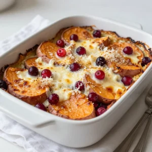 Sweet Potato Cranberry Gratin Flavorful and Simple Dish